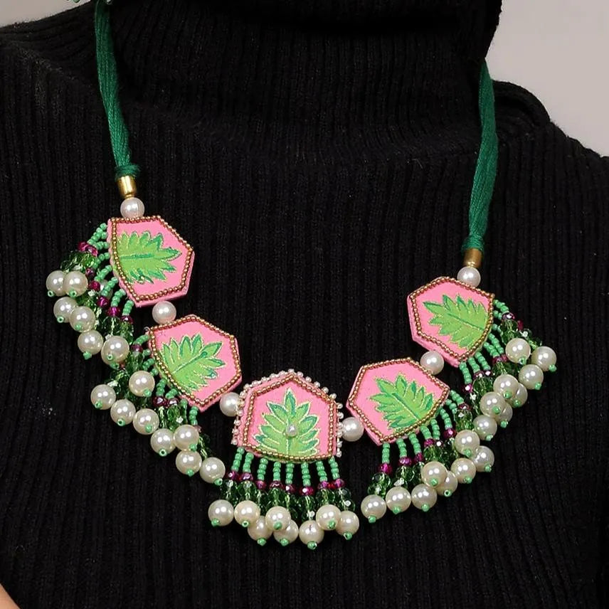 Reni Classic Pink Hand Painted (Choker) HP-NP-087 - KHOJ.CITY