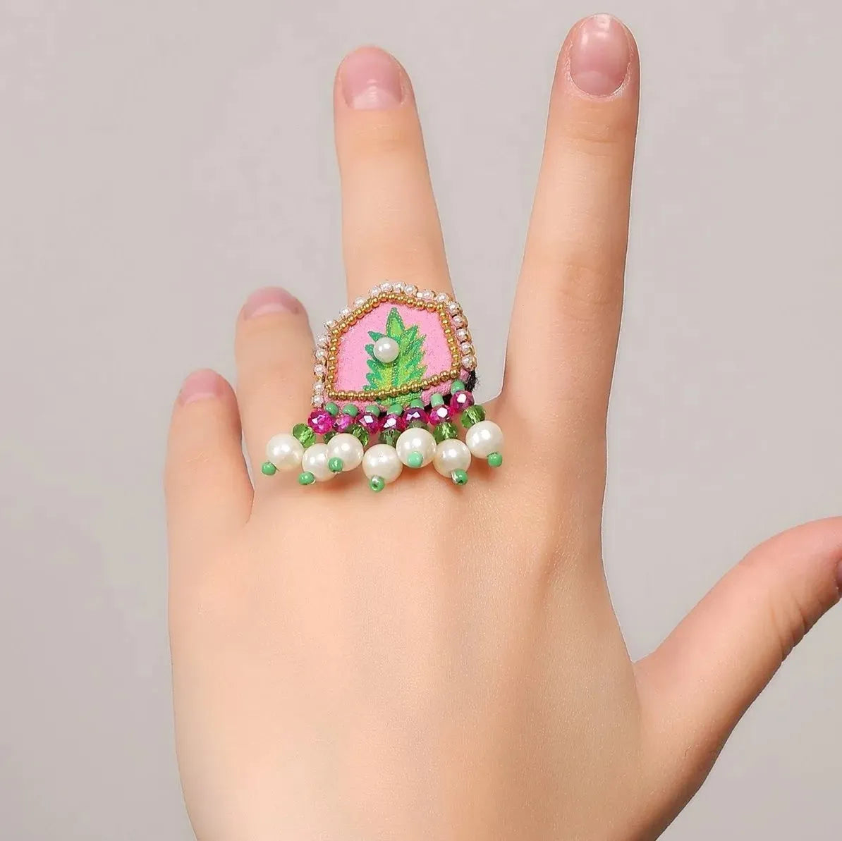 Reni Classic Multi Color Hand Painted Bridal Jewelry (Shaadi Set) - 015 - KHOJ.CITY