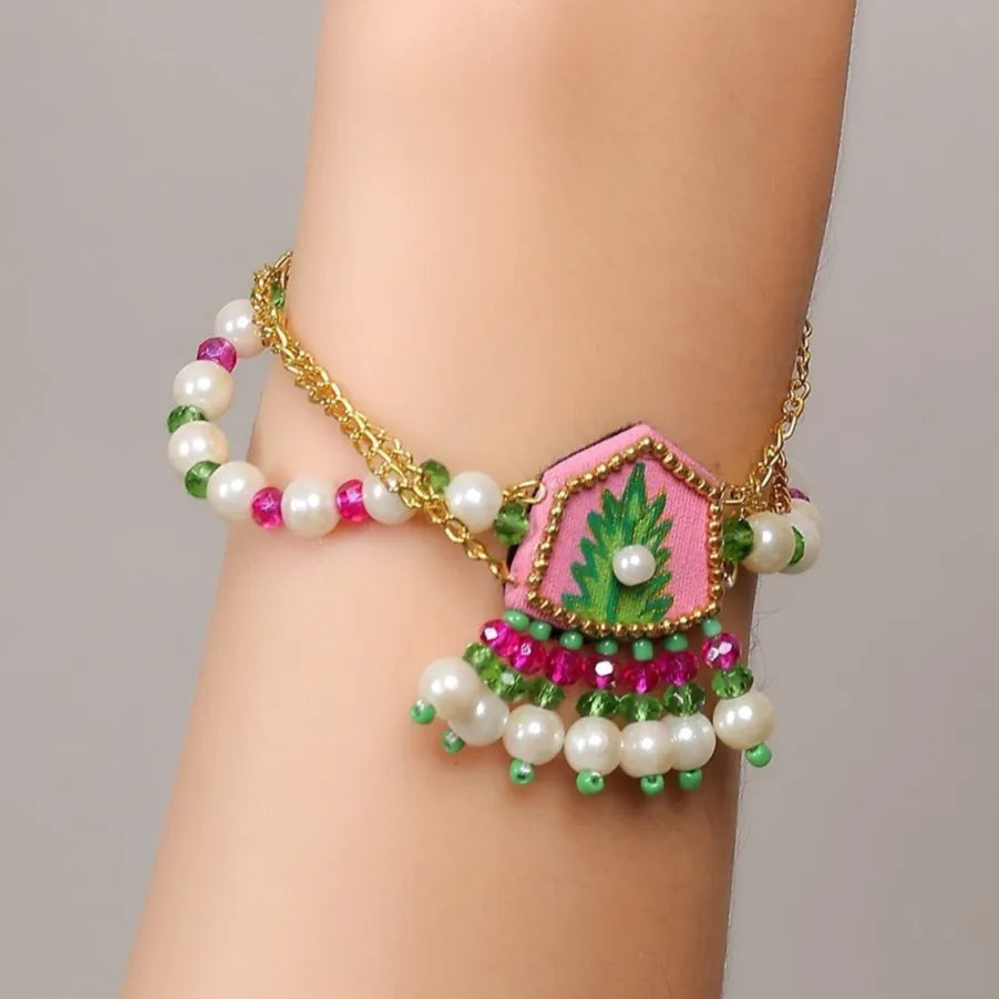 Reni Traditional Multi Color Hand Painted (Bracelet) HP-BR-002 - KHOJ.CITY