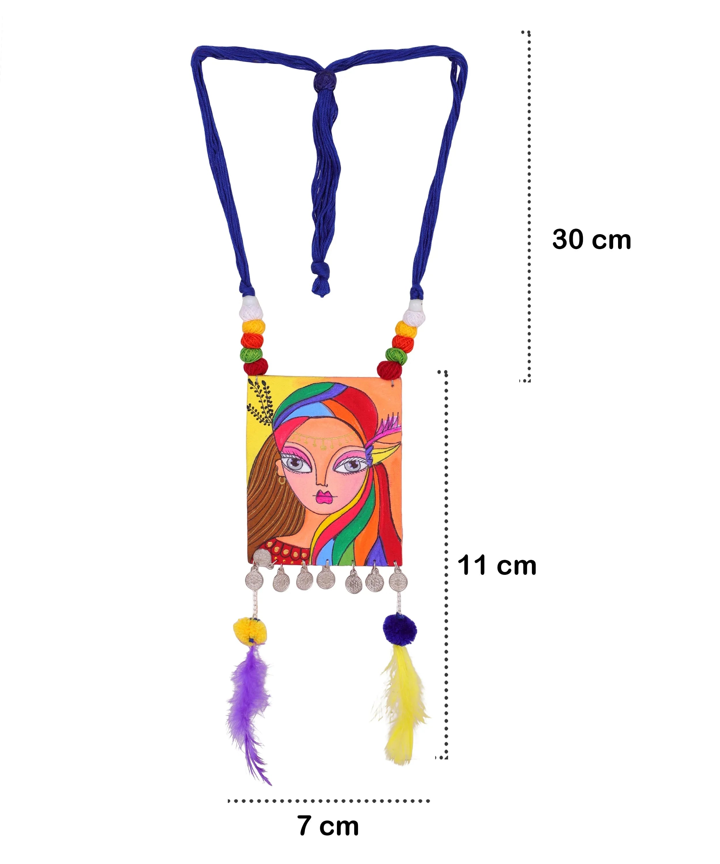 Rim Jhim Bohemian Multi Color Hand Painted (Necklace) HP-NP-088 - KHOJ.CITY