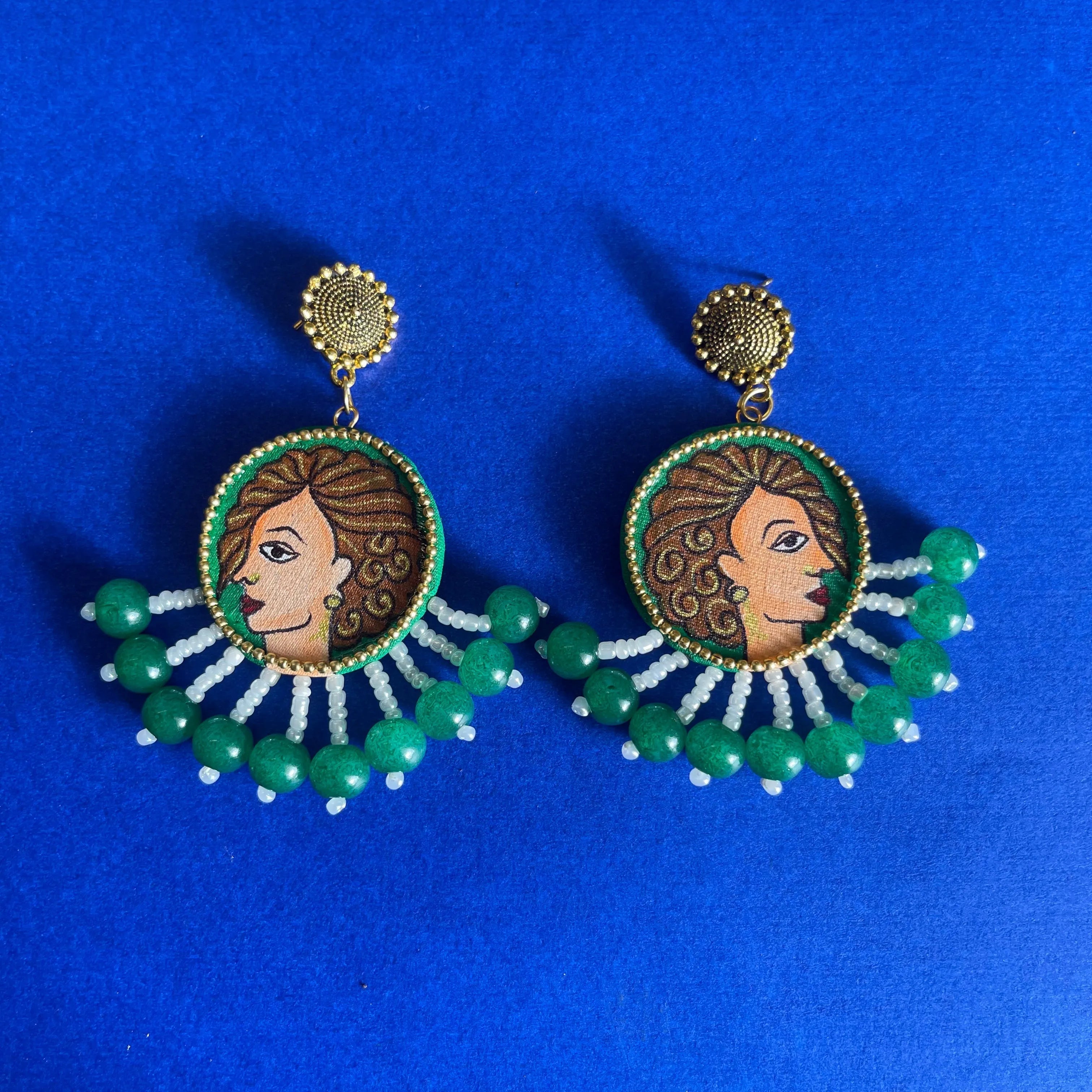 Doll Traditional Green Handmade Drop (Earrings) HP-ER- - KHOJ.CITY