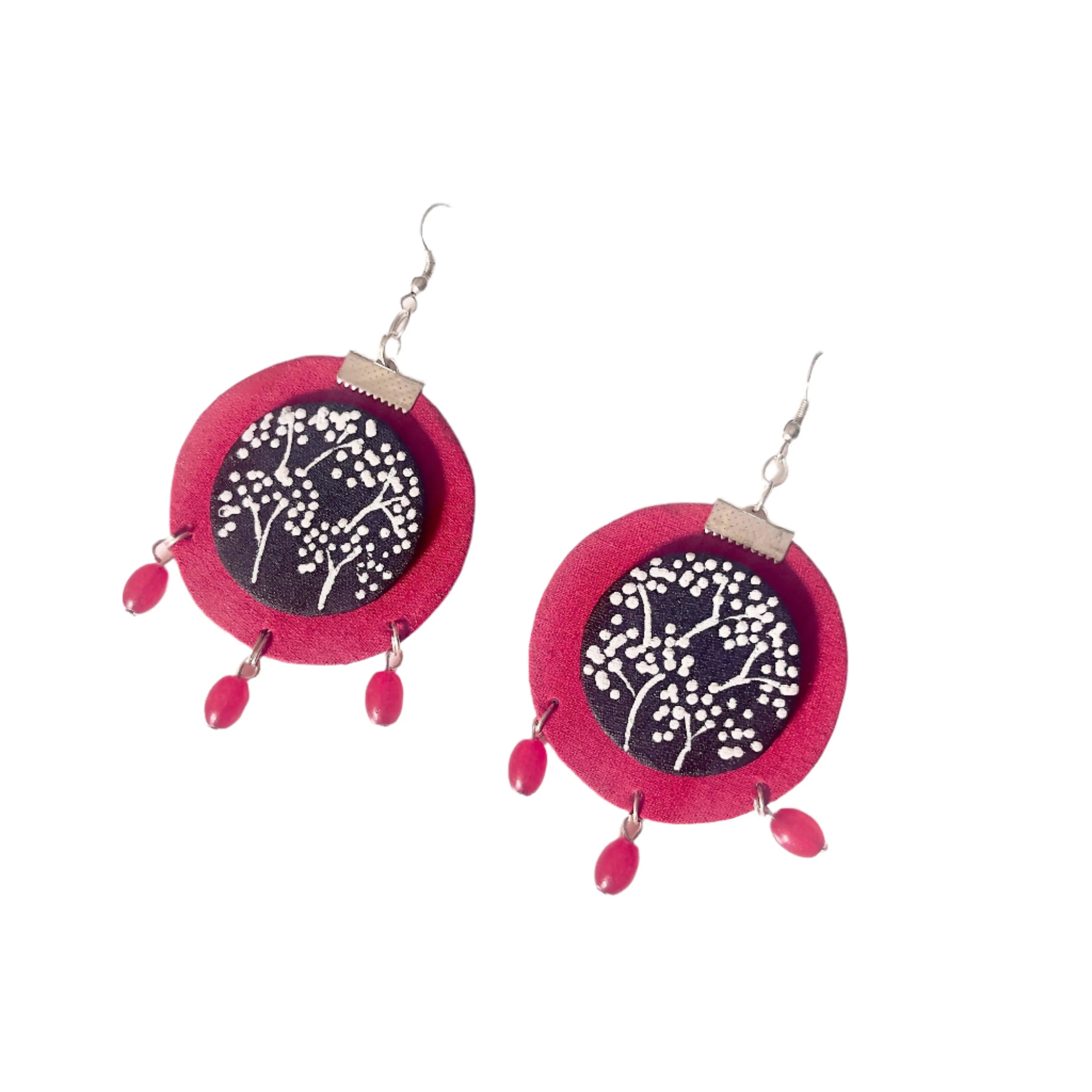 Rosy Traditional Multi Color Hand Painted Drop (Earrings) HP-ER-172 - KHOJ.CITY