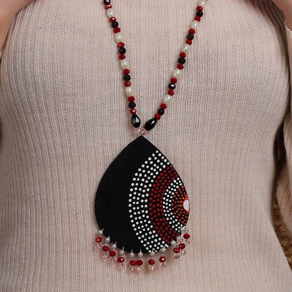 Sable Dot Multi Color Hand Painted (Necklace) HP-NP-208 - KHOJ.CITY