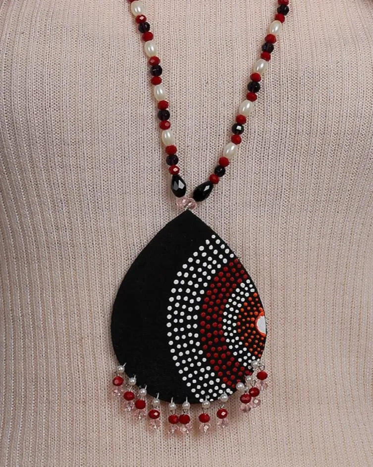 Sable Dot Multi Color Hand Painted (Necklace Set) HP-NP-207 - KHOJ.CITY