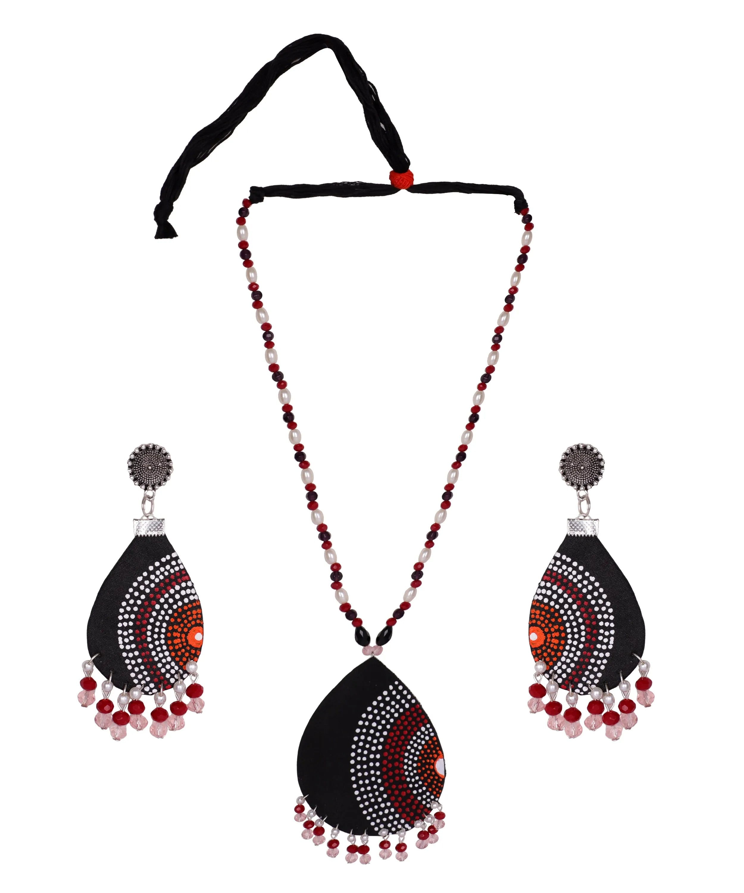 Sable Dot Multi Color Hand Painted (Necklace Set) HP-NP-207 - KHOJ.CITY