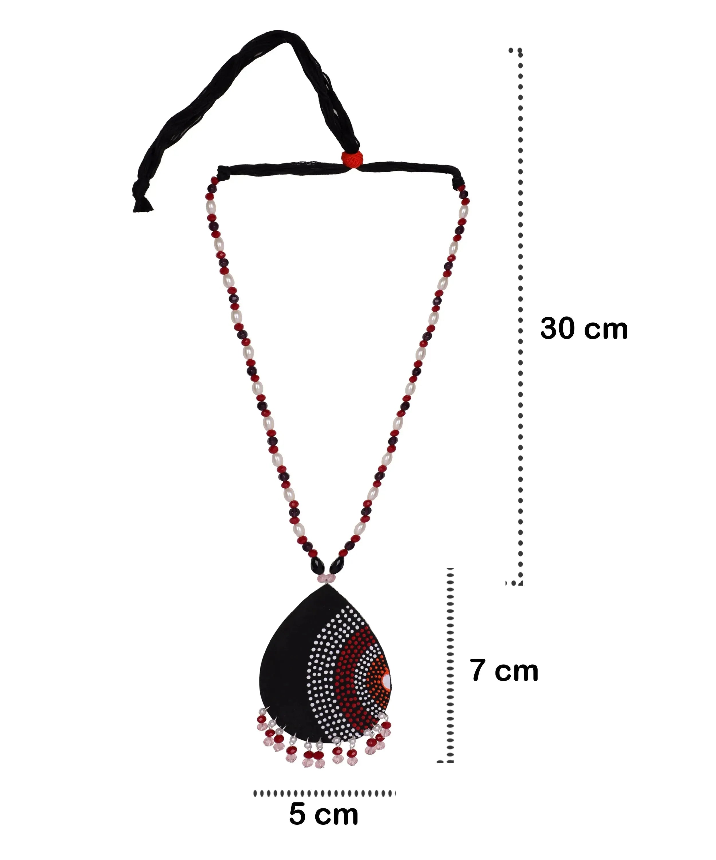 Sable Dot Multi Color Hand Painted (Necklace) HP-NP-208 - KHOJ.CITY