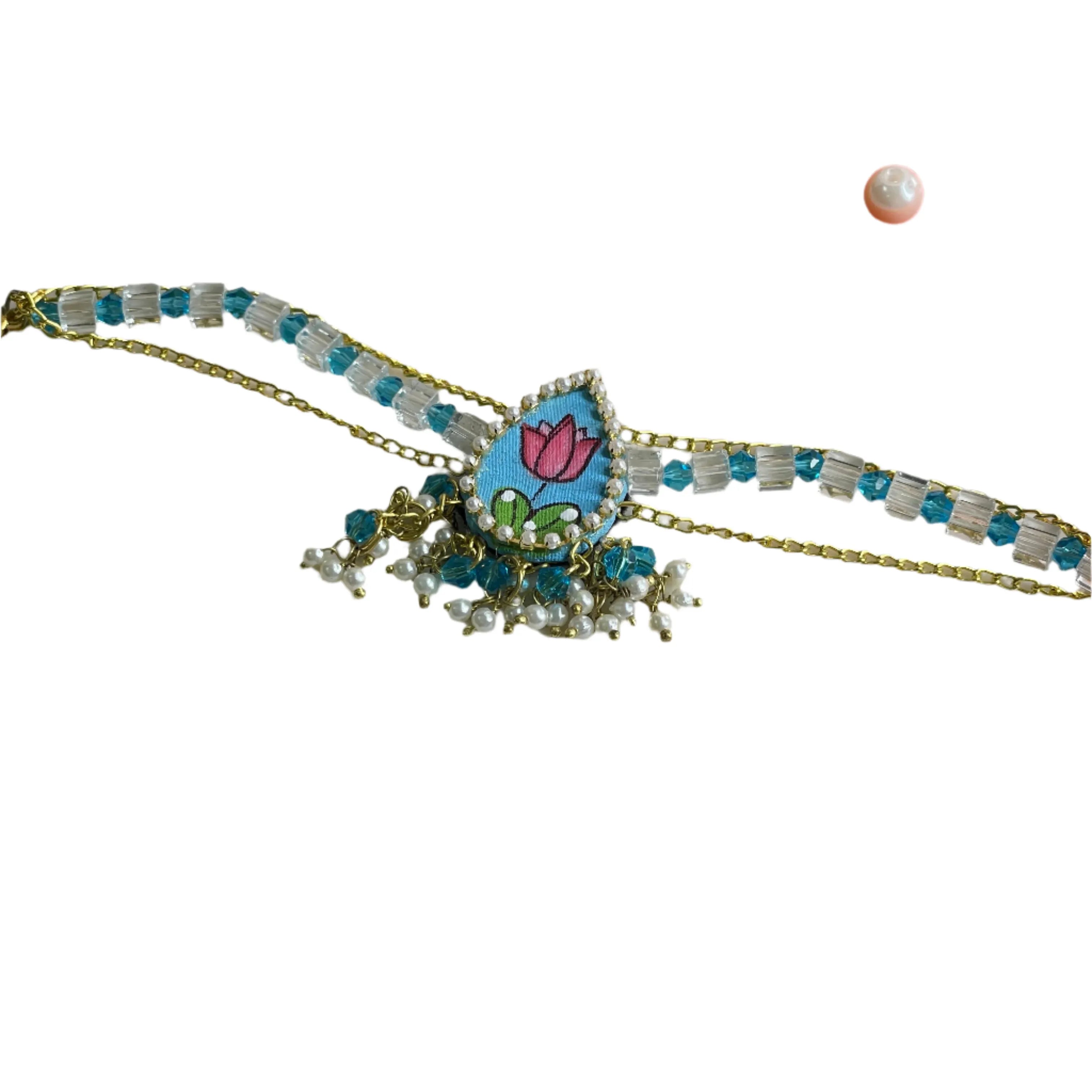 Sapphire Traditional Multi Color Hand Painted (Bracelet) HP-BR-003 - KHOJ.CITY