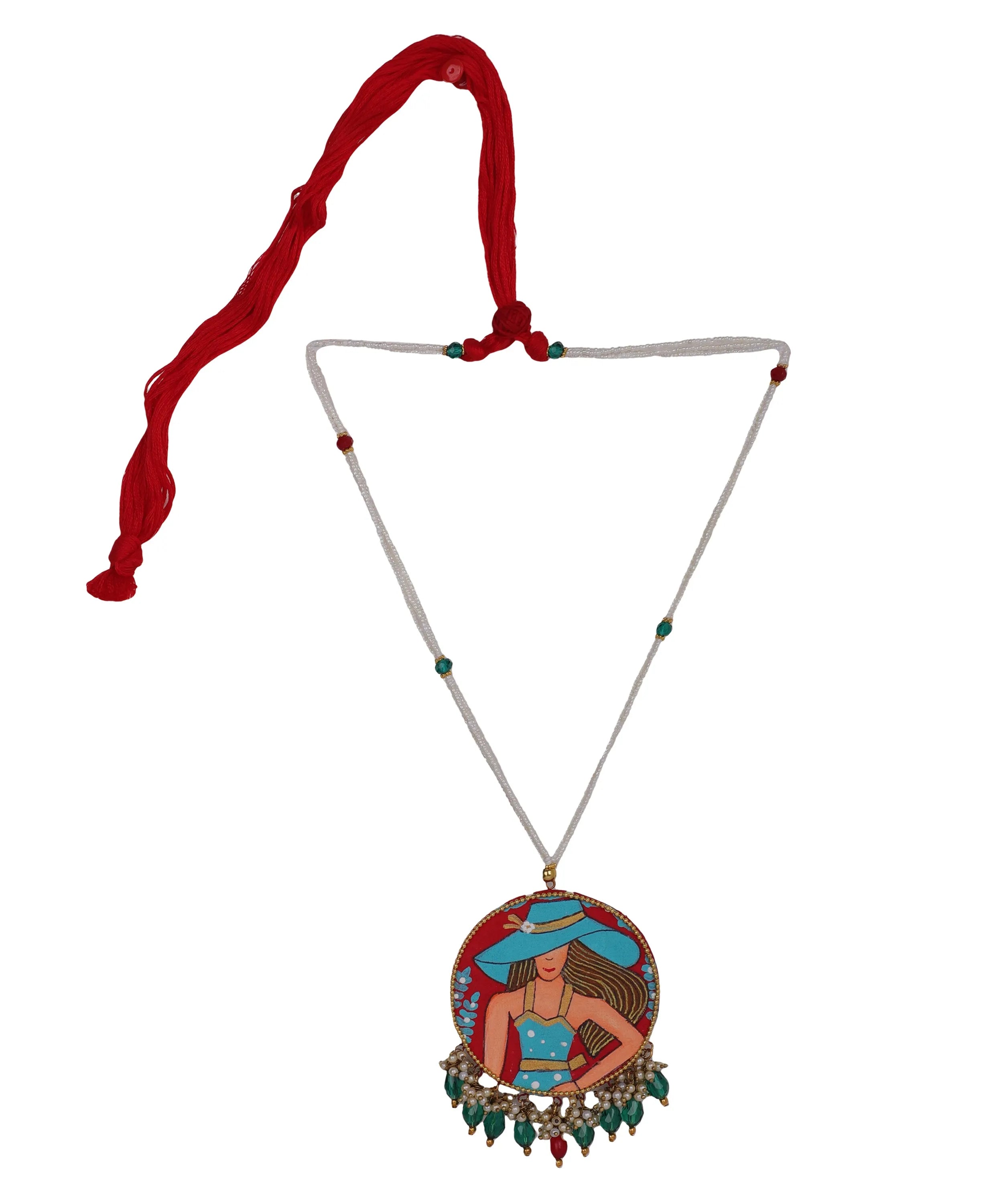 Seton Classic Red Hand Painted (Necklace) HP-NP-158 - KHOJ.CITY