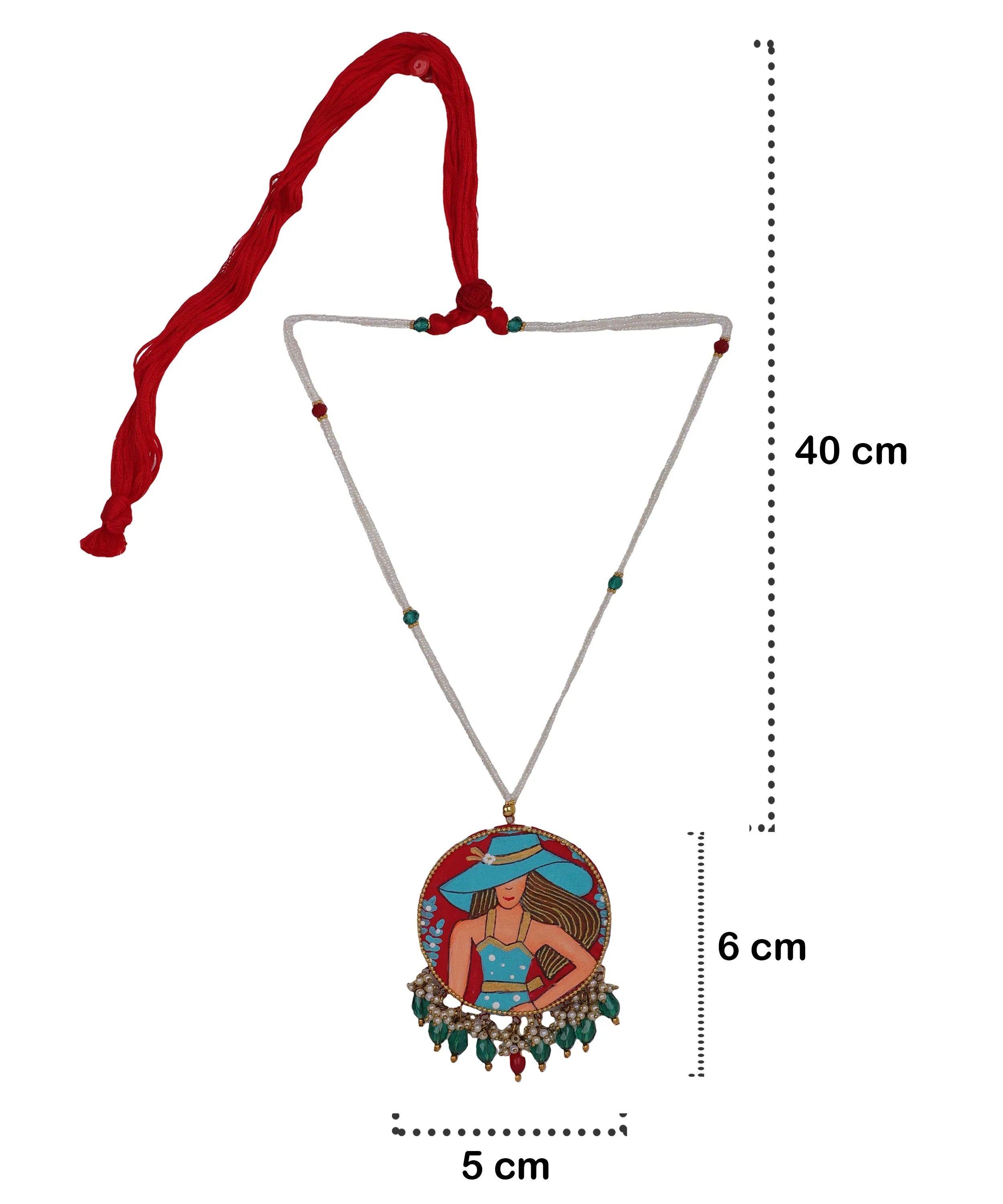 Seton Classic Red Hand Painted (Necklace) HP-NP-158 - KHOJ.CITY