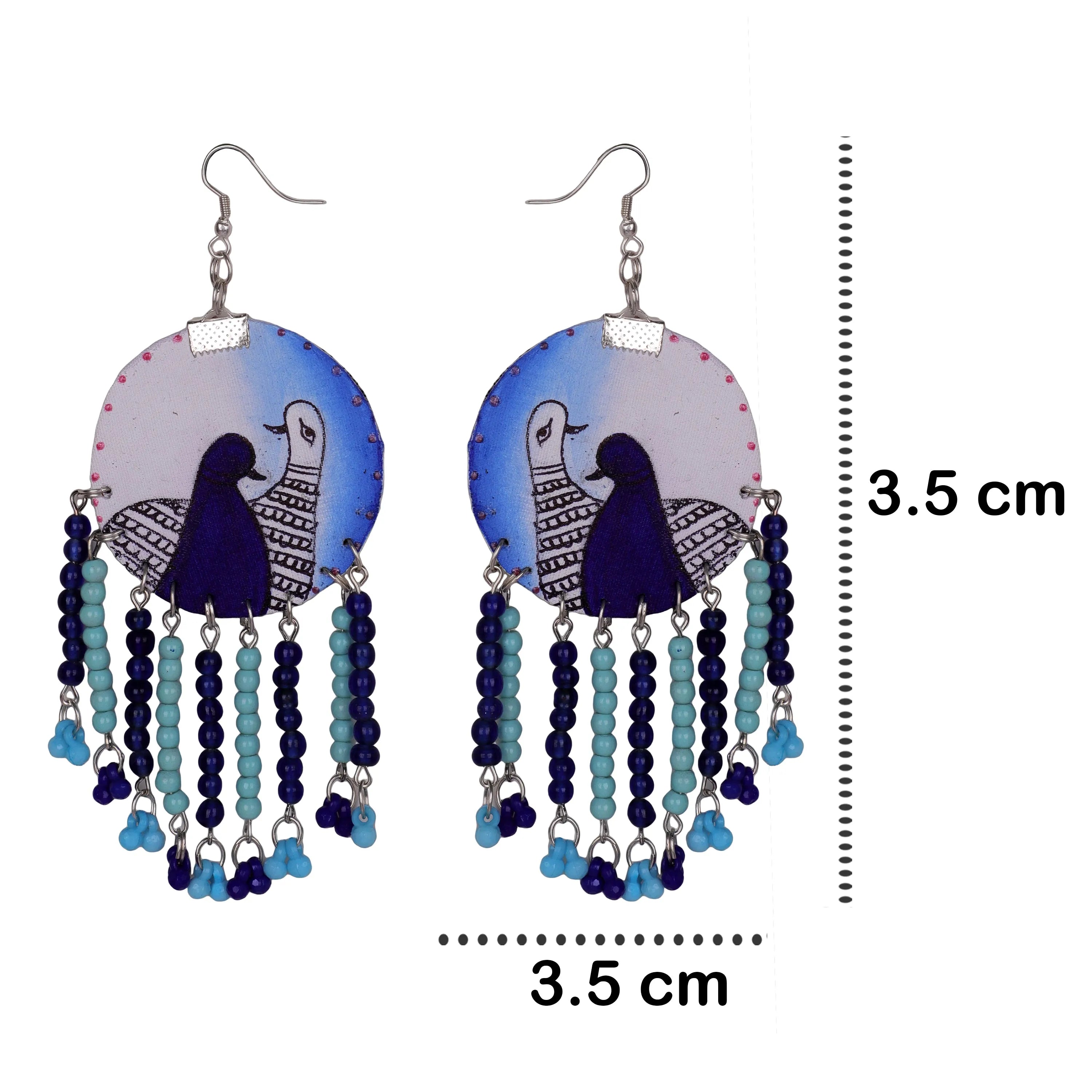 Seville Traditional Multi Color Hand Painted Drop (Earrings) HP-ER-179 - KHOJ.CITY