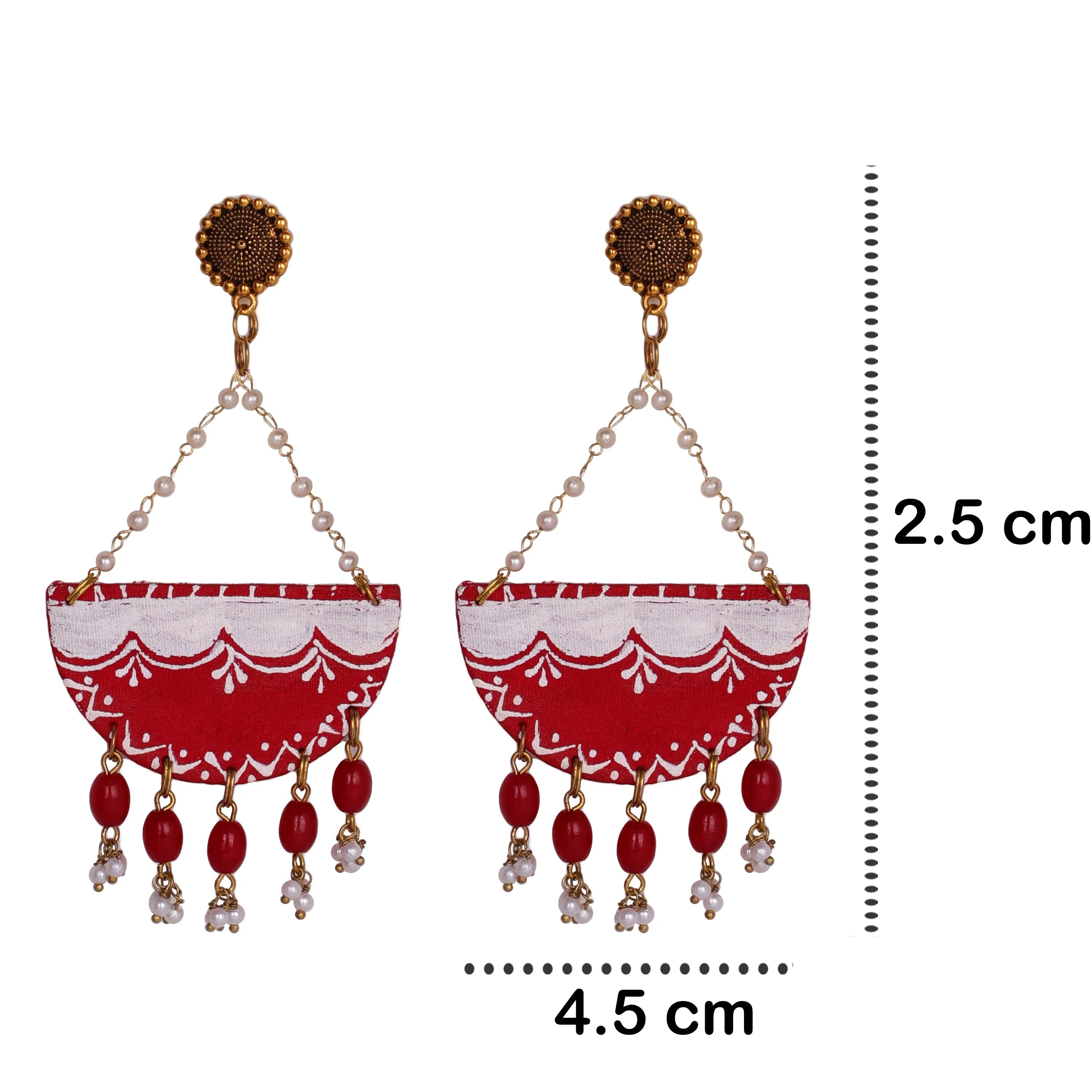 Shingaar Traditional Multi Color Hand Painted Drop (Earrings) HP-ER-180 - KHOJ.CITY
