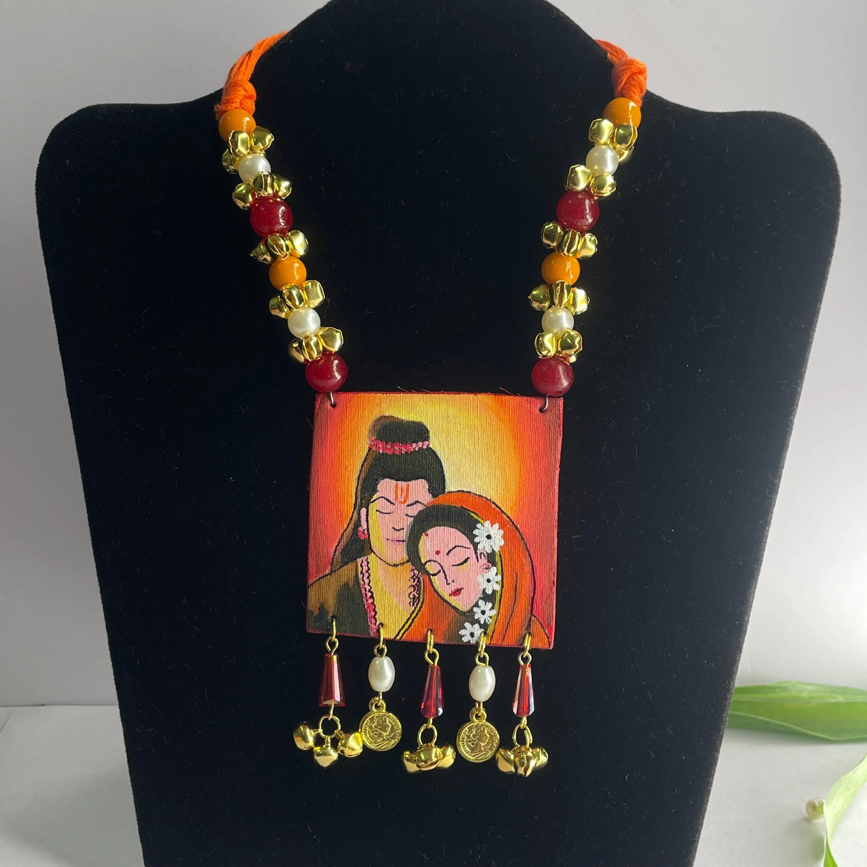 Siya Ram Traditional Multi Color Hand Painted (Necklace) HP-NP-097 - KHOJ.CITY
