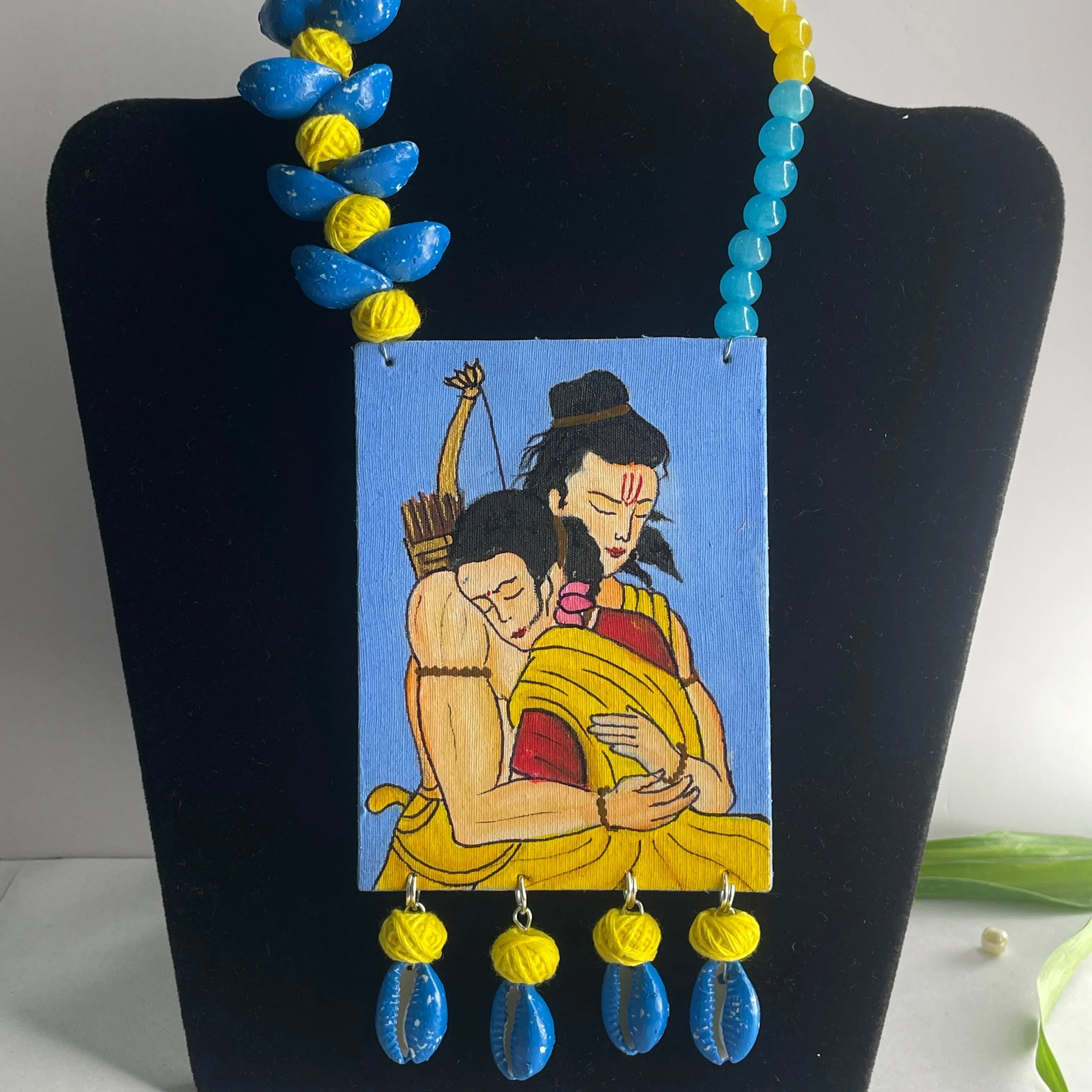 Siya Ram Traditional Multi Color Hand Painted (Necklace) HP-NP-100 - KHOJ.CITY