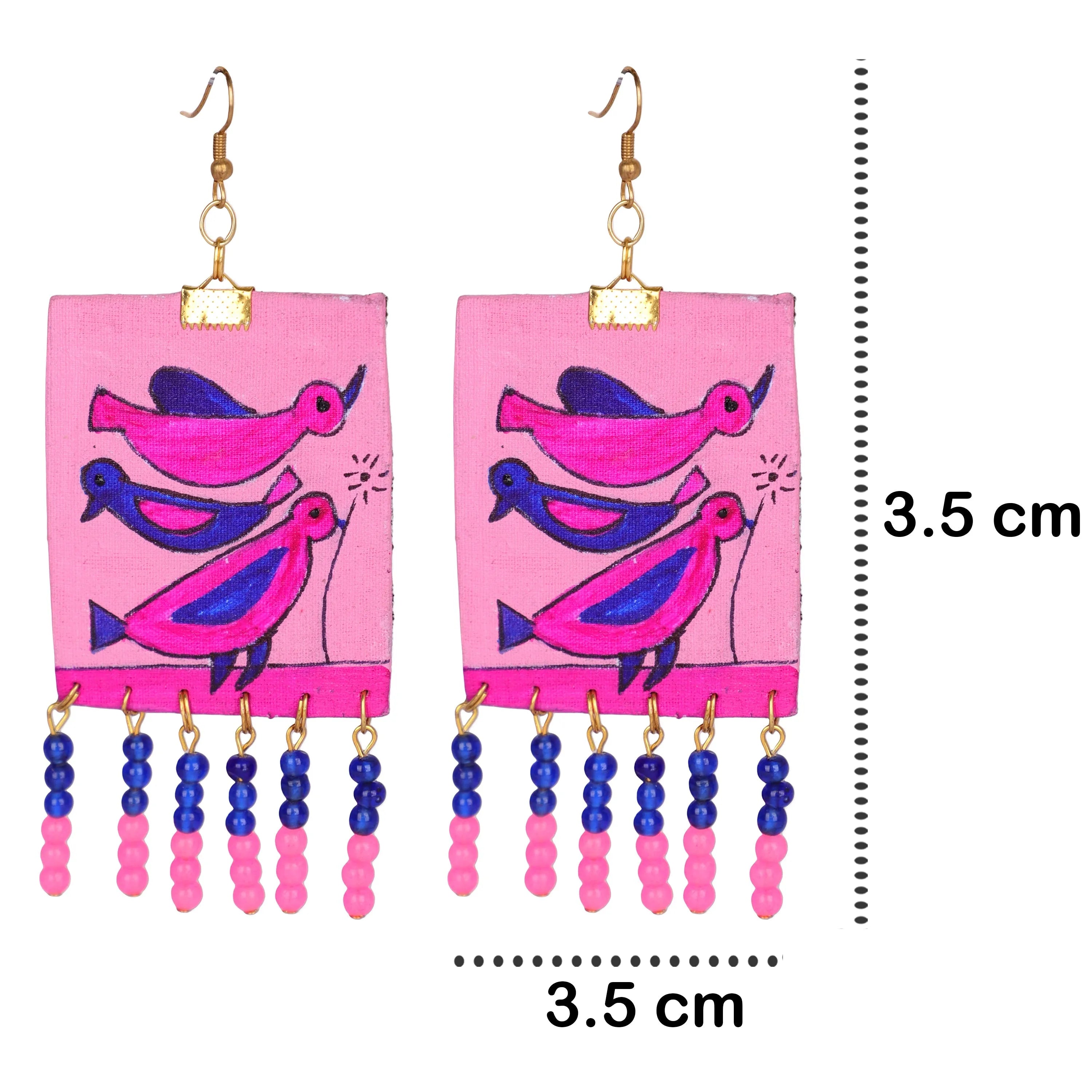 Spiti Traditional Multi Color Hand Painted Drop (Earrings) HP-ER-182 - KHOJ.CITY