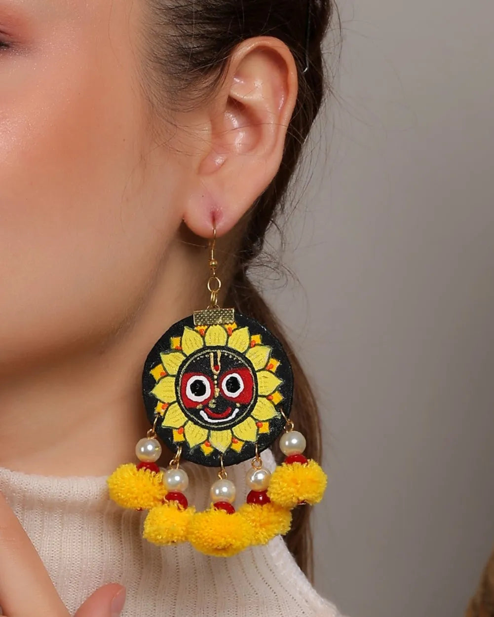 Sri Puri Jagannath Traditional Multi Color Hand Painted (Necklace Set) HP-NP-211 - KHOJ.CITY