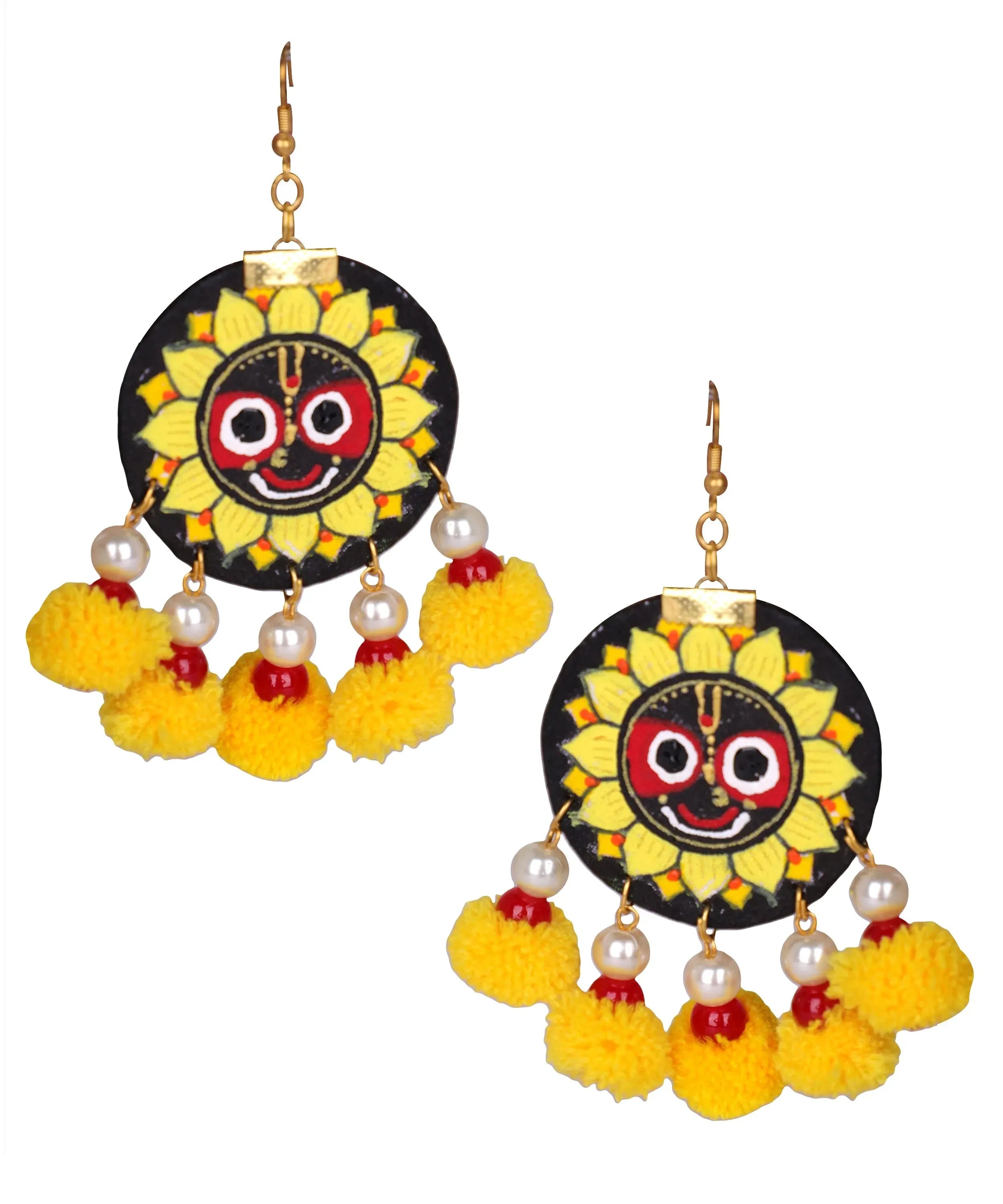 Sri Puri Jagannath Traditional Multi Color Hand Painted (Necklace Set) HP-NP-211 - KHOJ.CITY