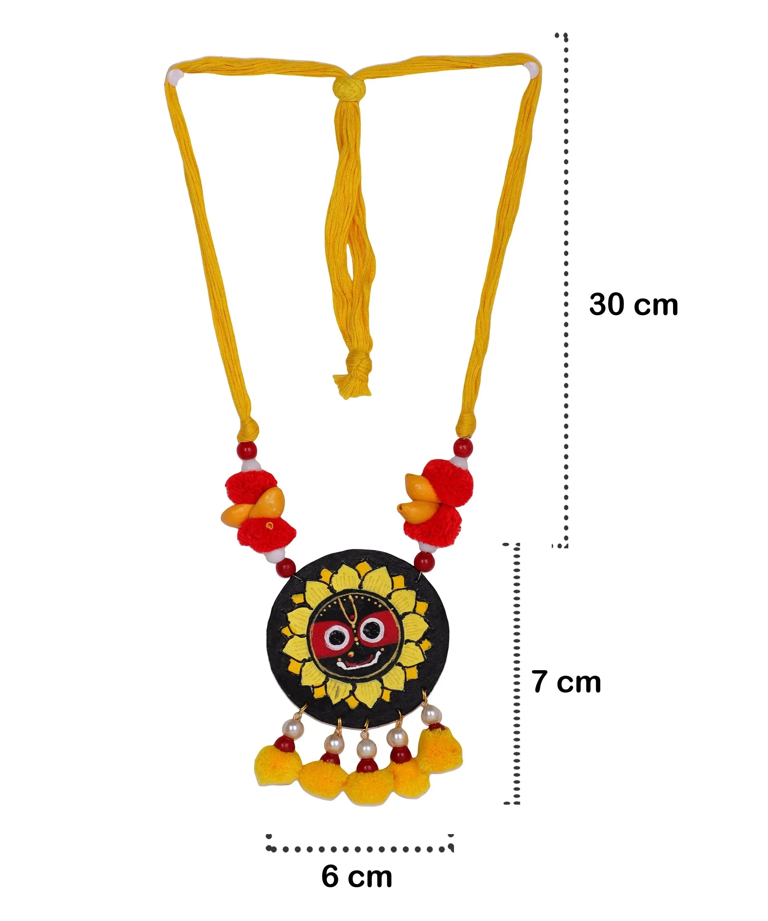 Sri Puri Jagannath Traditional Multi Color Hand Painted (Necklace Set) HP-NP-211 - KHOJ.CITY