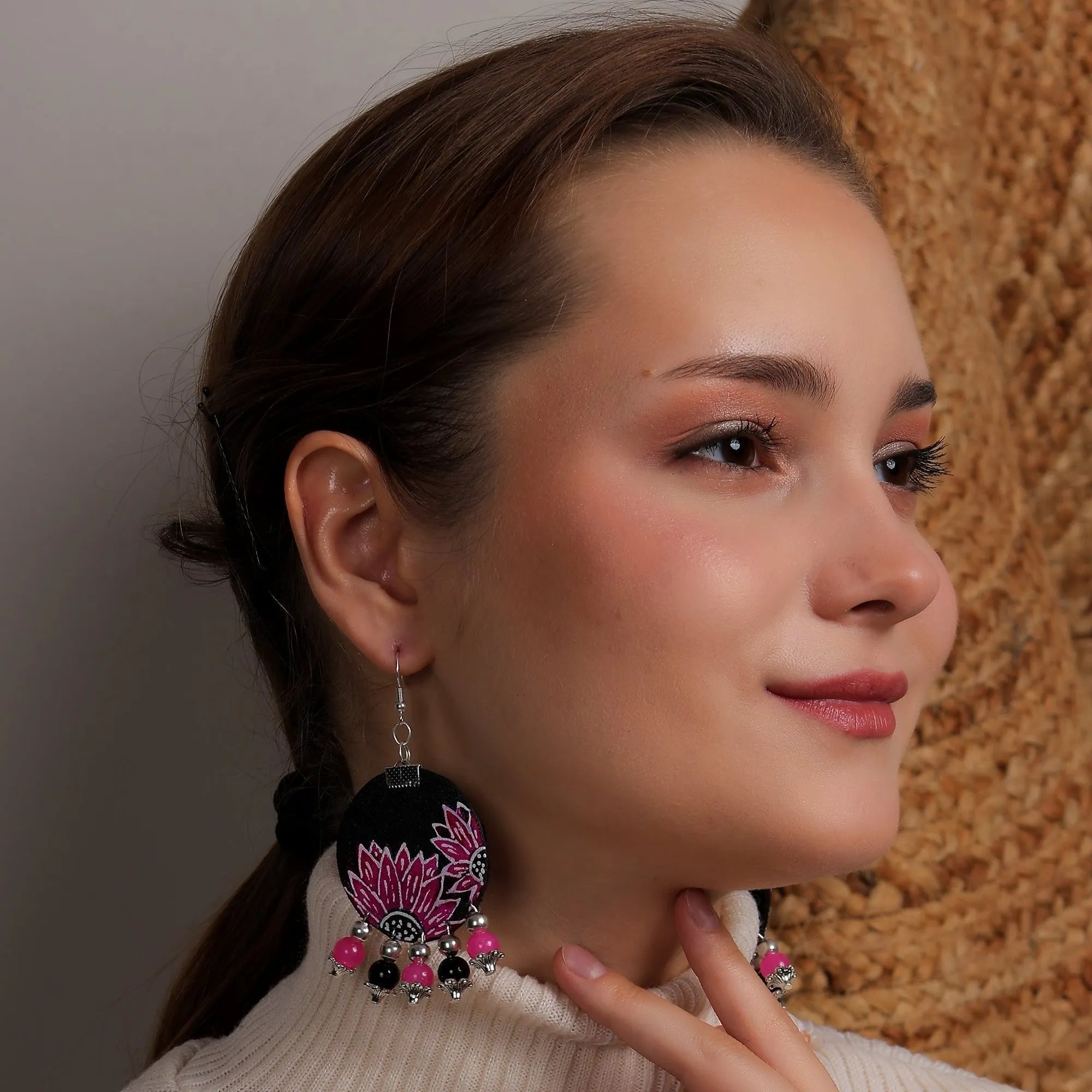 Surajmukhi Classic Multi Color Hand Painted (Earring) HP-ER-268 - KHOJ.CITY