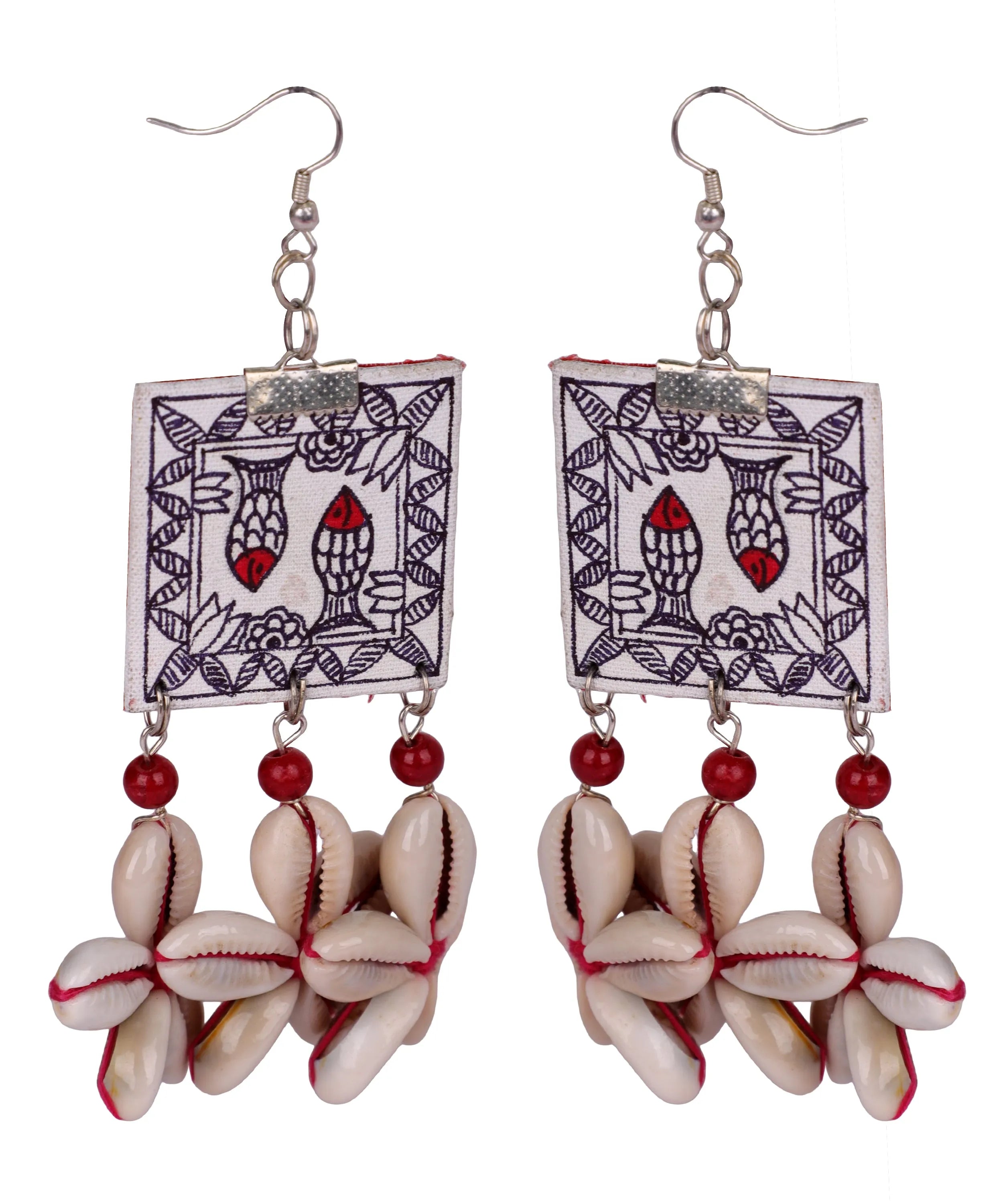 Surmayi Traditional Multi Color Hand Painted Drop (Earrings) HP-ER-185 - KHOJ.CITY