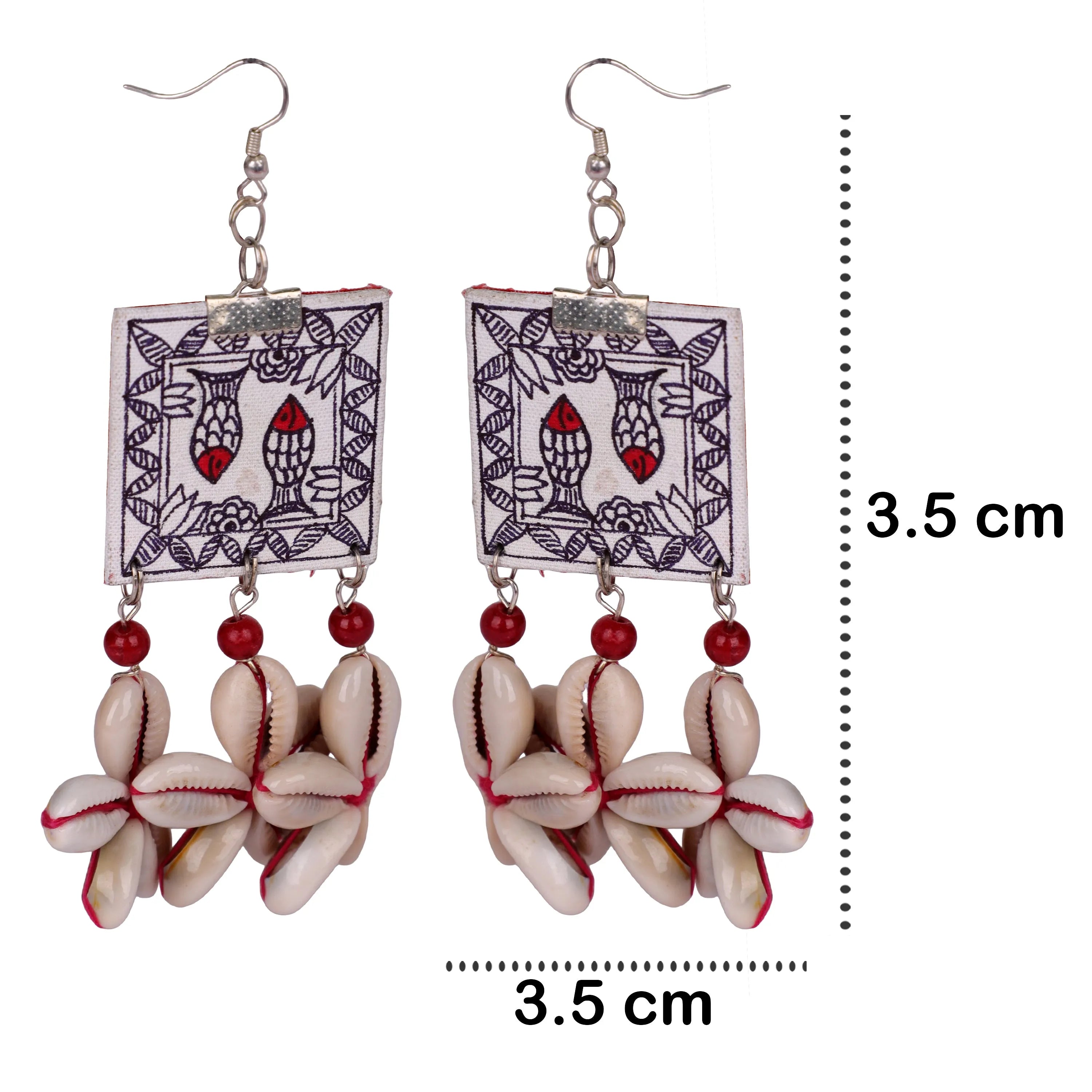 Surmayi Traditional Multi Color Hand Painted Drop (Earrings) HP-ER-185 - KHOJ.CITY