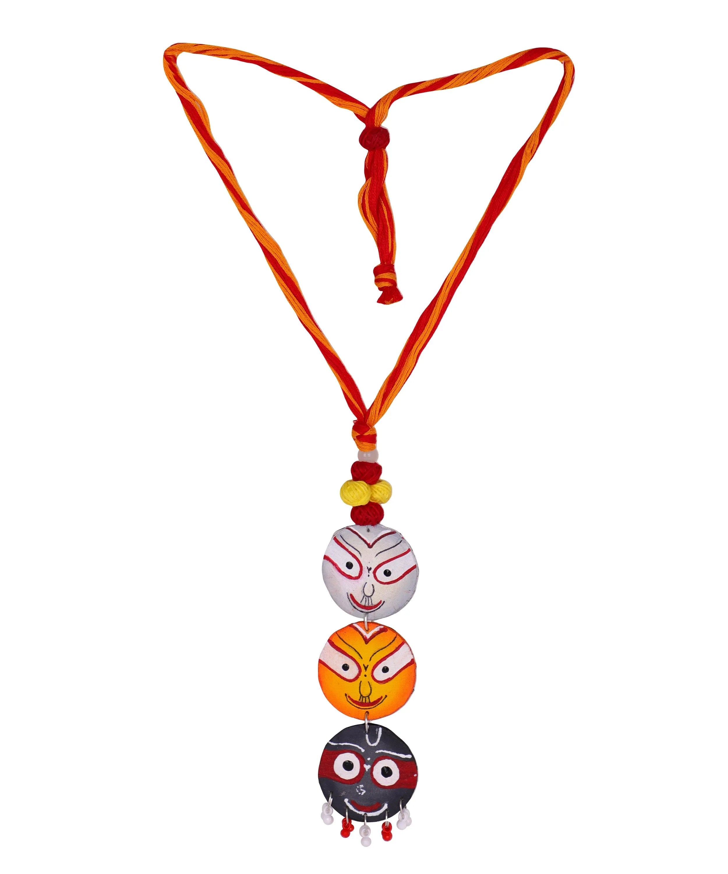 Trio Jagannath Traditional Multi Color Hand Painted (Necklace) HP-NP-150 - KHOJ.CITY