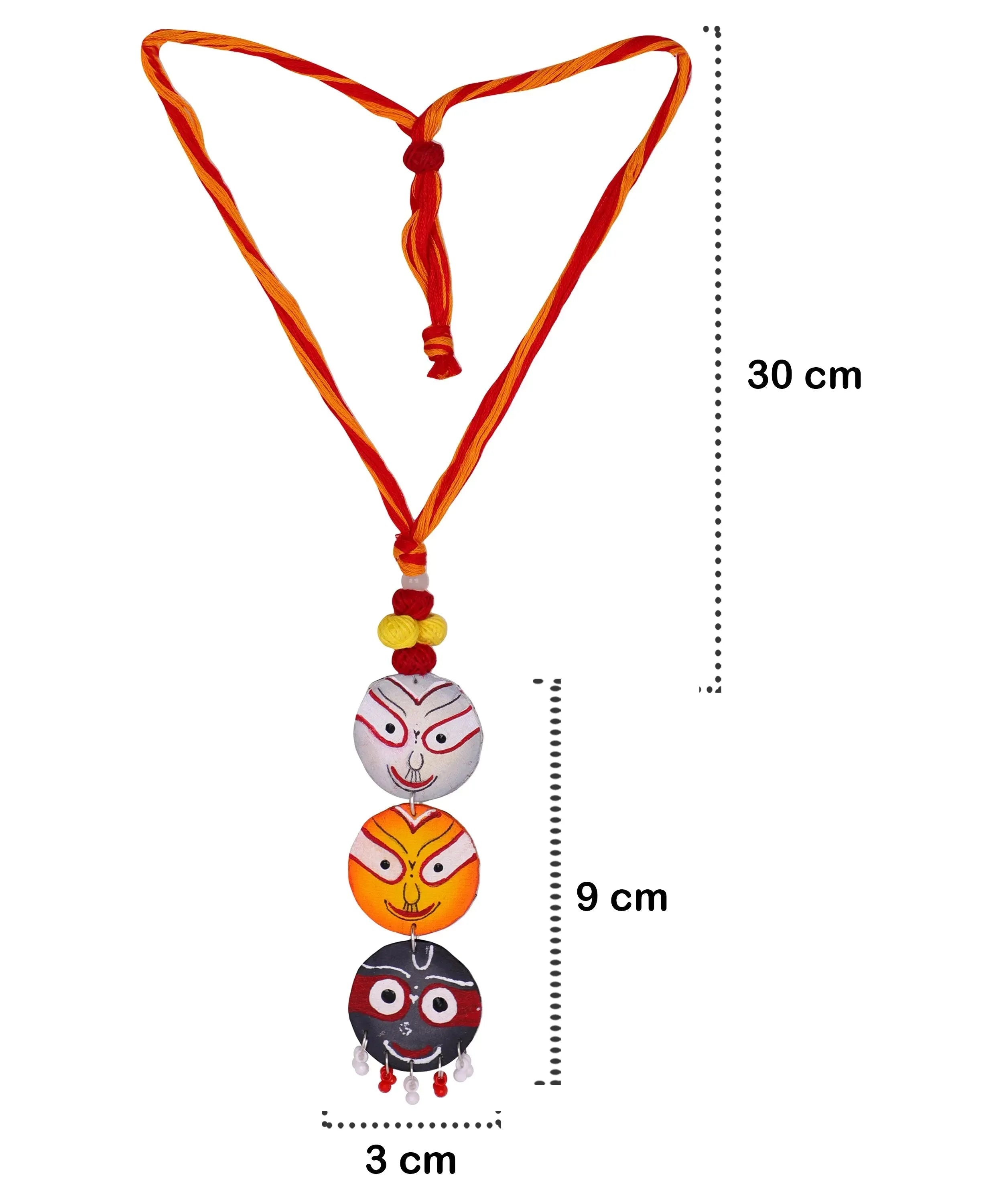 Trio Jagannath Traditional Multi Color Hand Painted (Necklace Set) HP-NP-213 - KHOJ.CITY