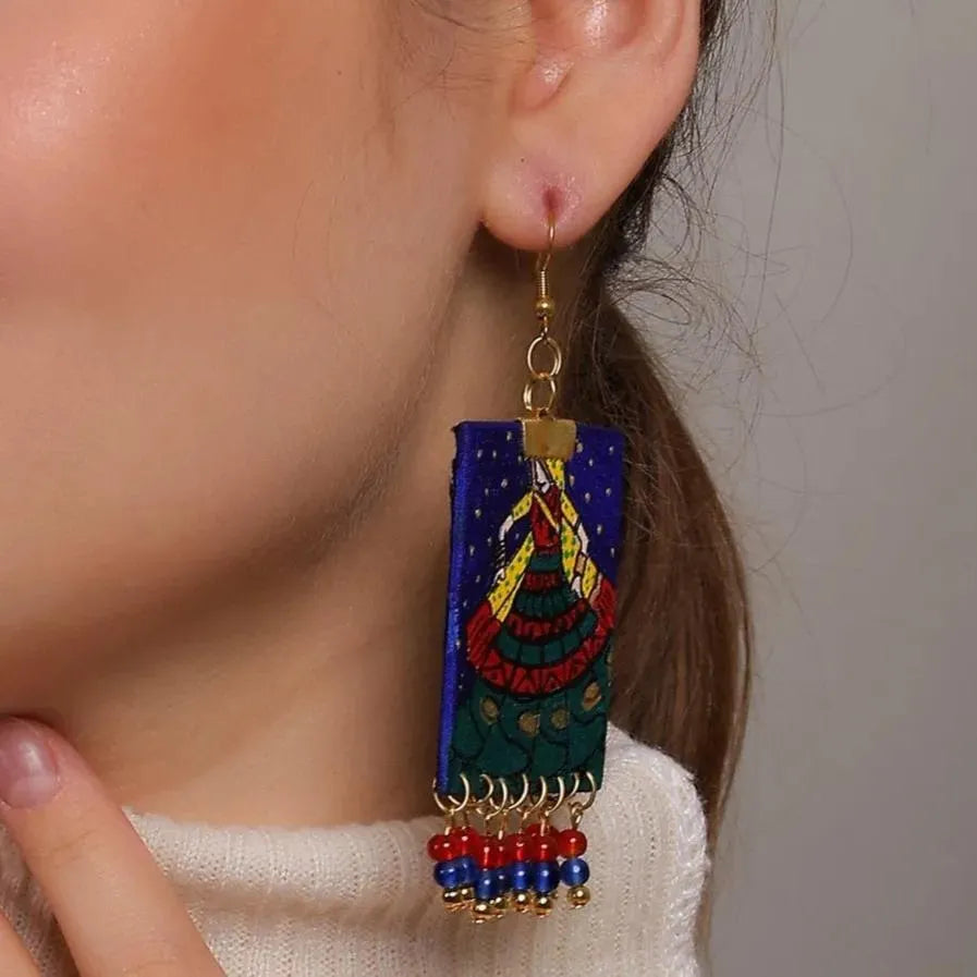 Twirl Traditional Multi Color Hand Painted Drop (Necklace Set) HP-NP-216 - KHOJ.CITY