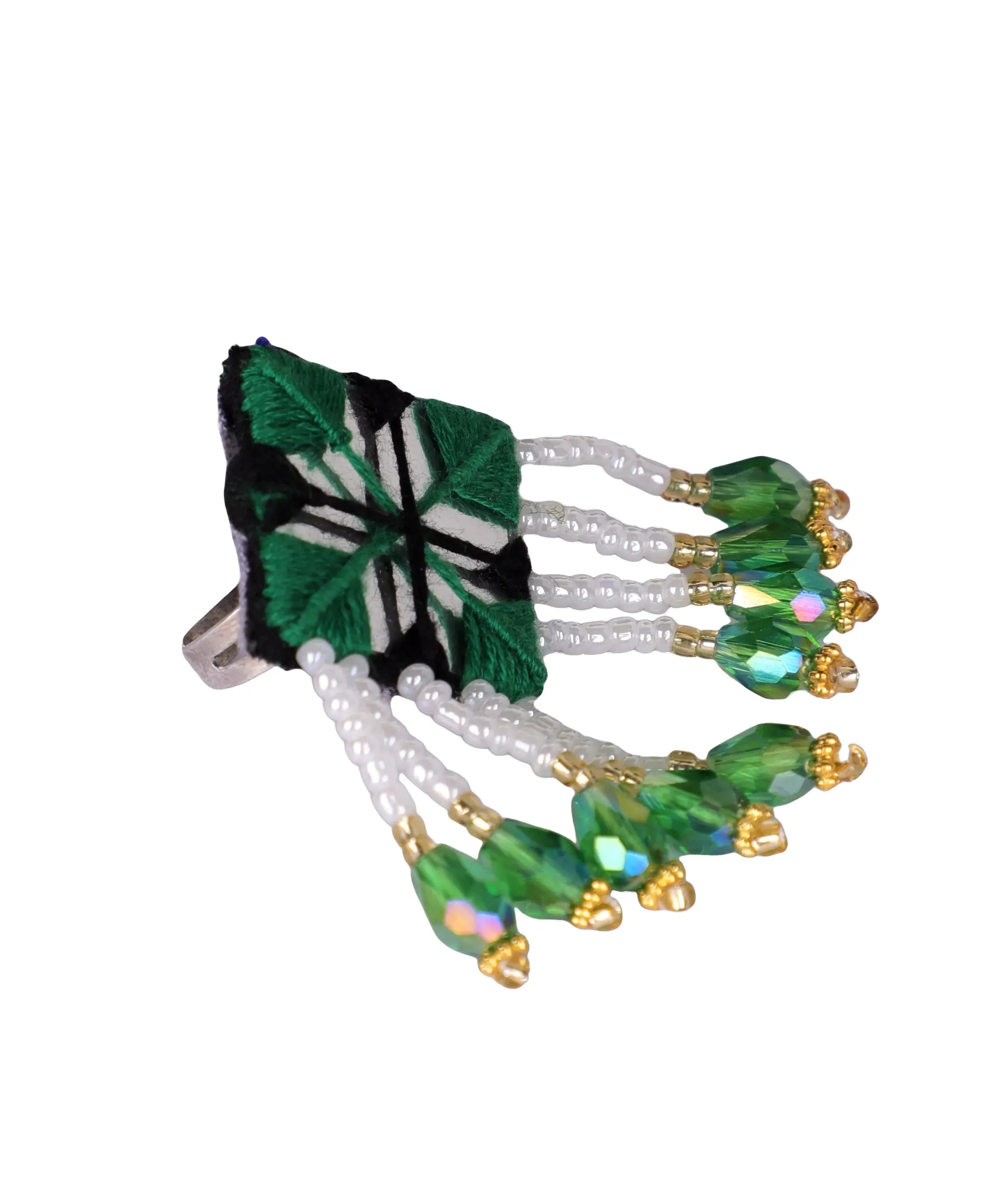 Vajra Mirror Classic Multi Color Handmade Bridal Jewellery (Shaadi set) -008 - KHOJ.CITY