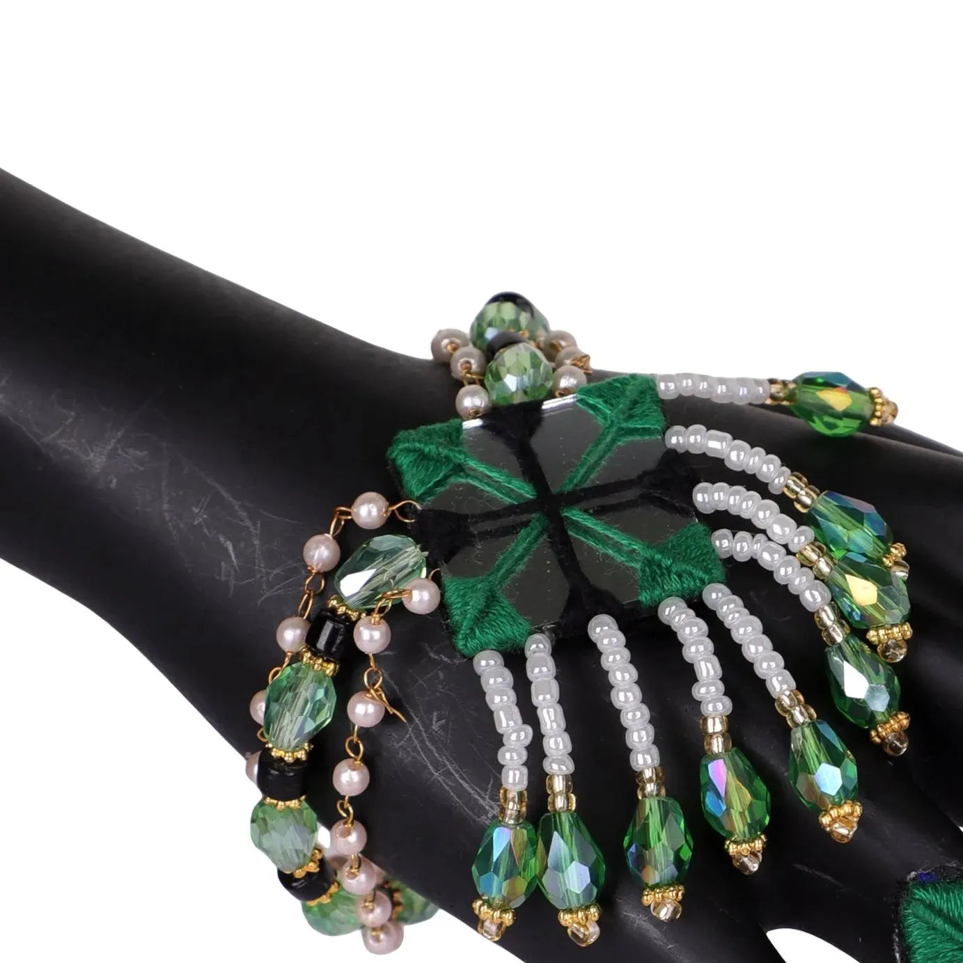 Vajra Mirror Classic Multi Color Handmade Bridal Jewellery (Shaadi set) -008 - KHOJ.CITY