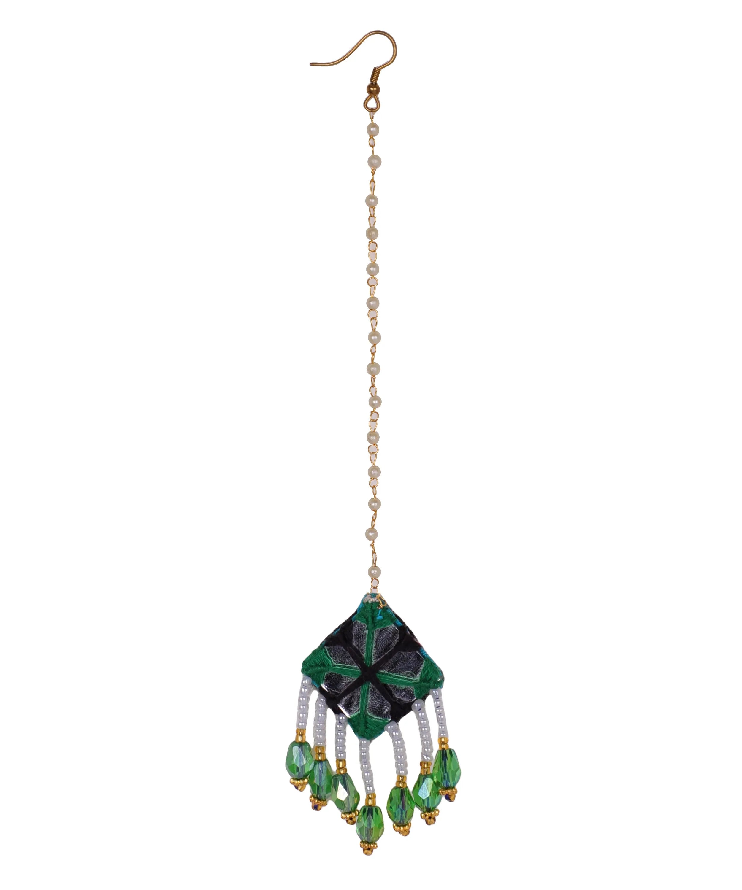 Vajra Mirror Classic Multi Color Handmade Bridal Jewellery (Shaadi set) -008 - KHOJ.CITY