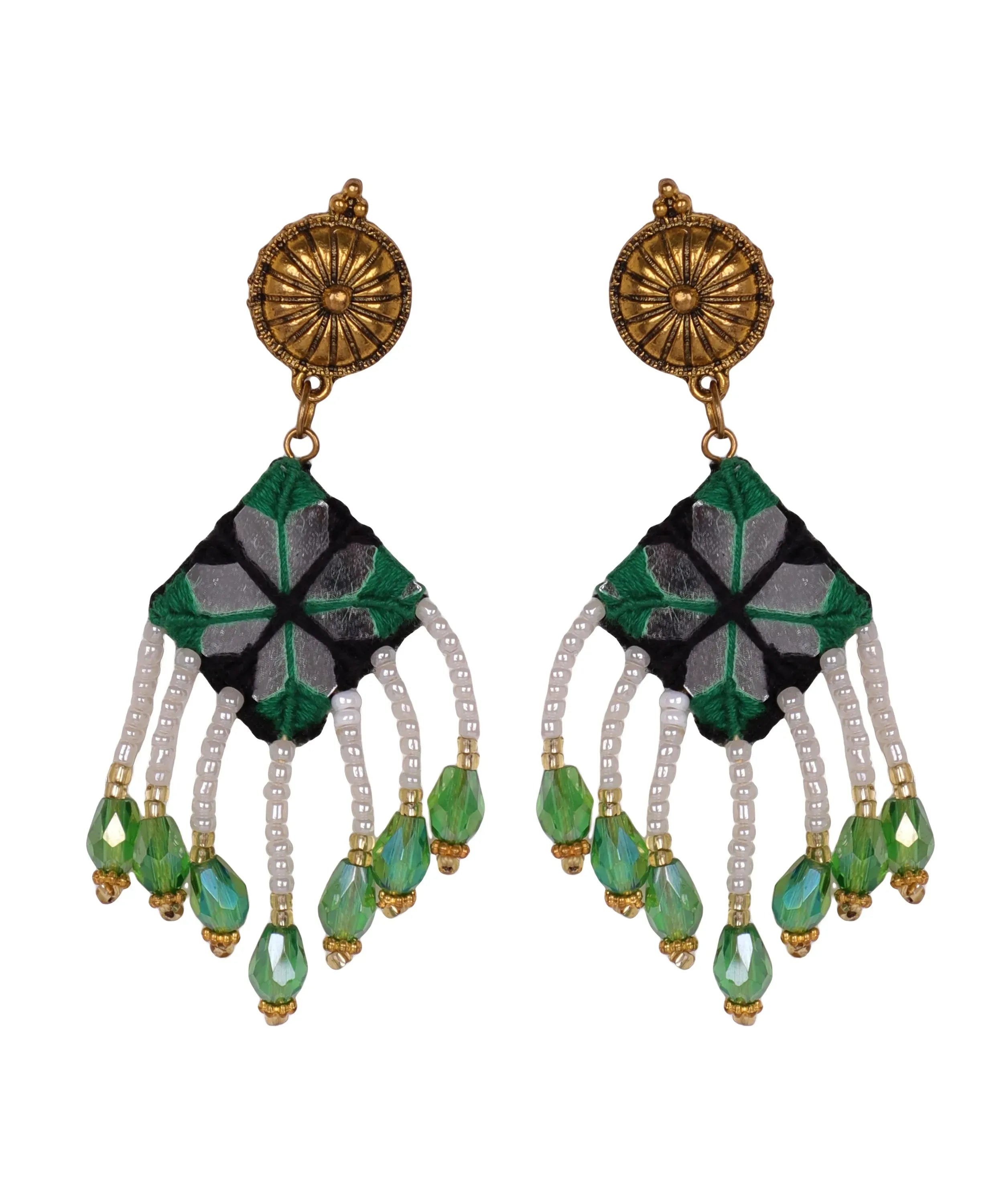 Vajra Mirror Classic Multi Color Handmade Bridal Jewellery (Shaadi set) -008 - KHOJ.CITY