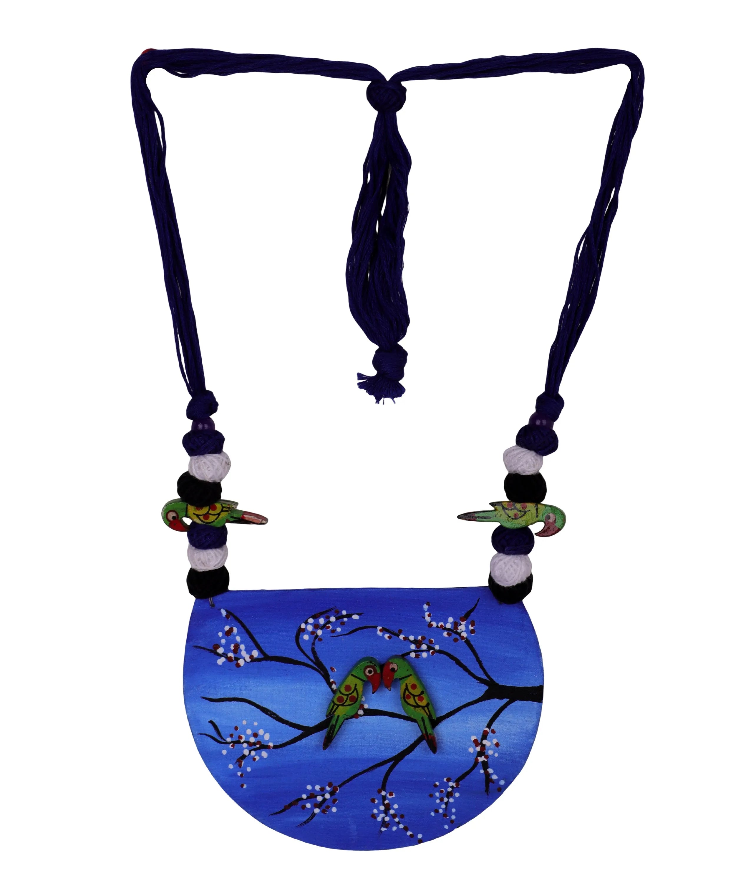 Vasanta Blue Classic Multi Color Hand Painted (Necklace Set) HP-NP-112 - KHOJ.CITY
