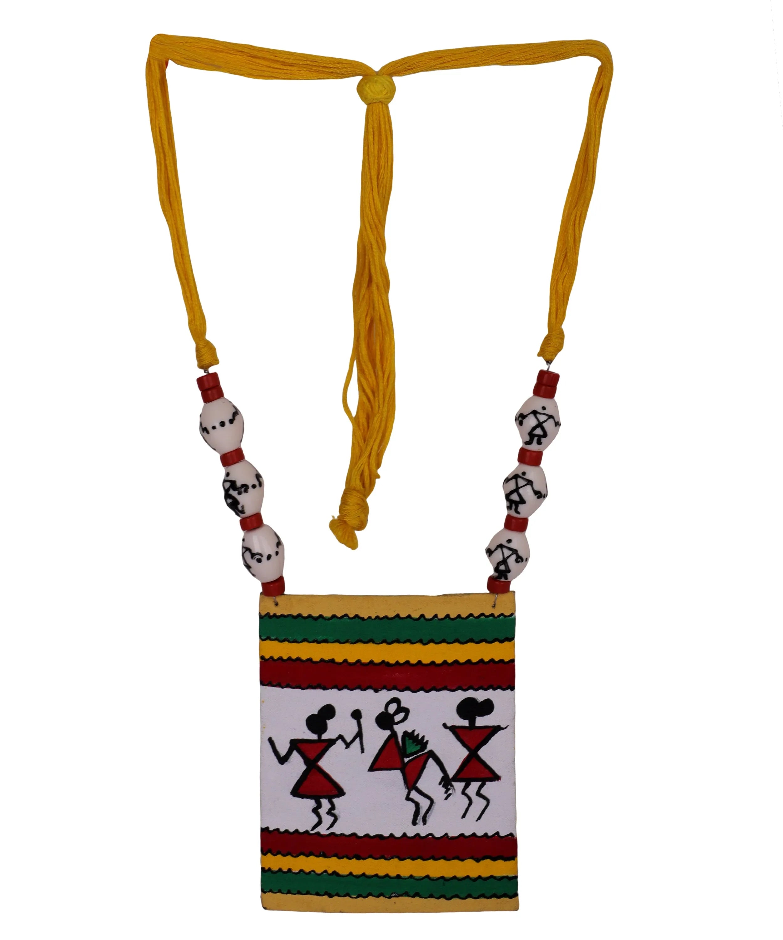Warli Classic Multi Color Hand Painted (Necklace) HP-NP-134 - KHOJ.CITY