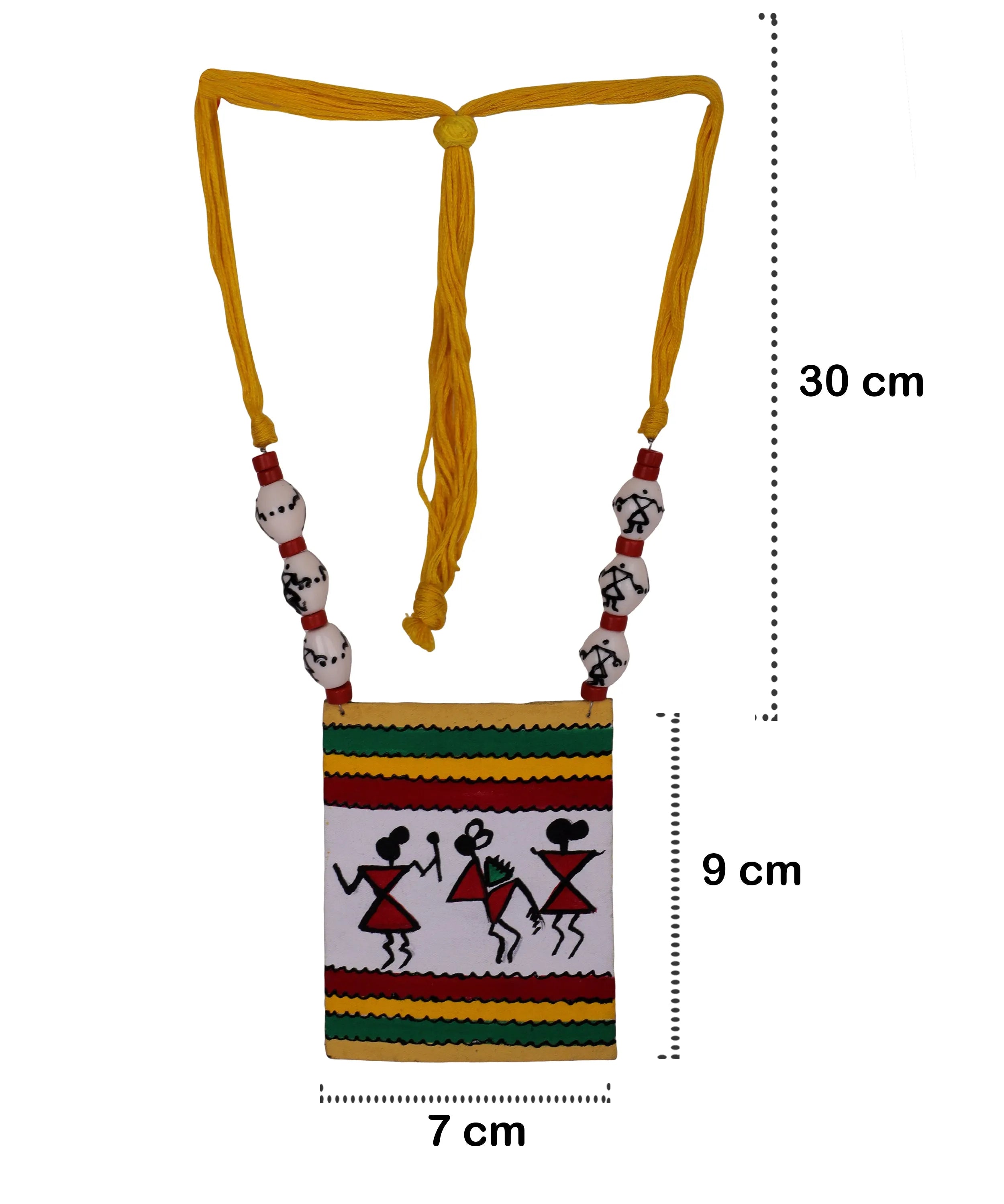 Warli Classic Multi Color Hand Painted (Necklace) HP-NP-134 - KHOJ.CITY