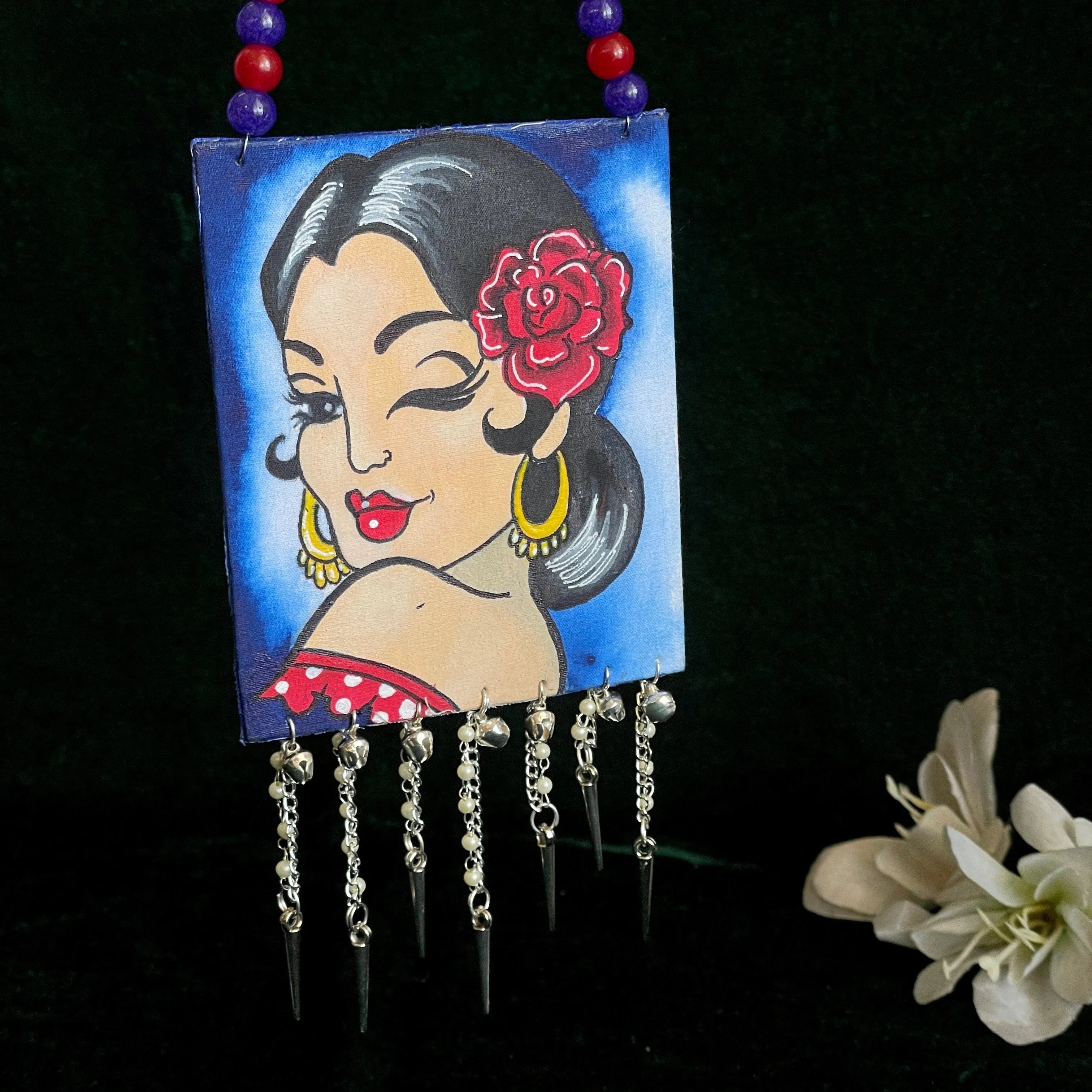 Winky Urban Naari Bohemian Multi Color Hand Painted (Necklace) HP-NP-104 - KHOJ.CITY