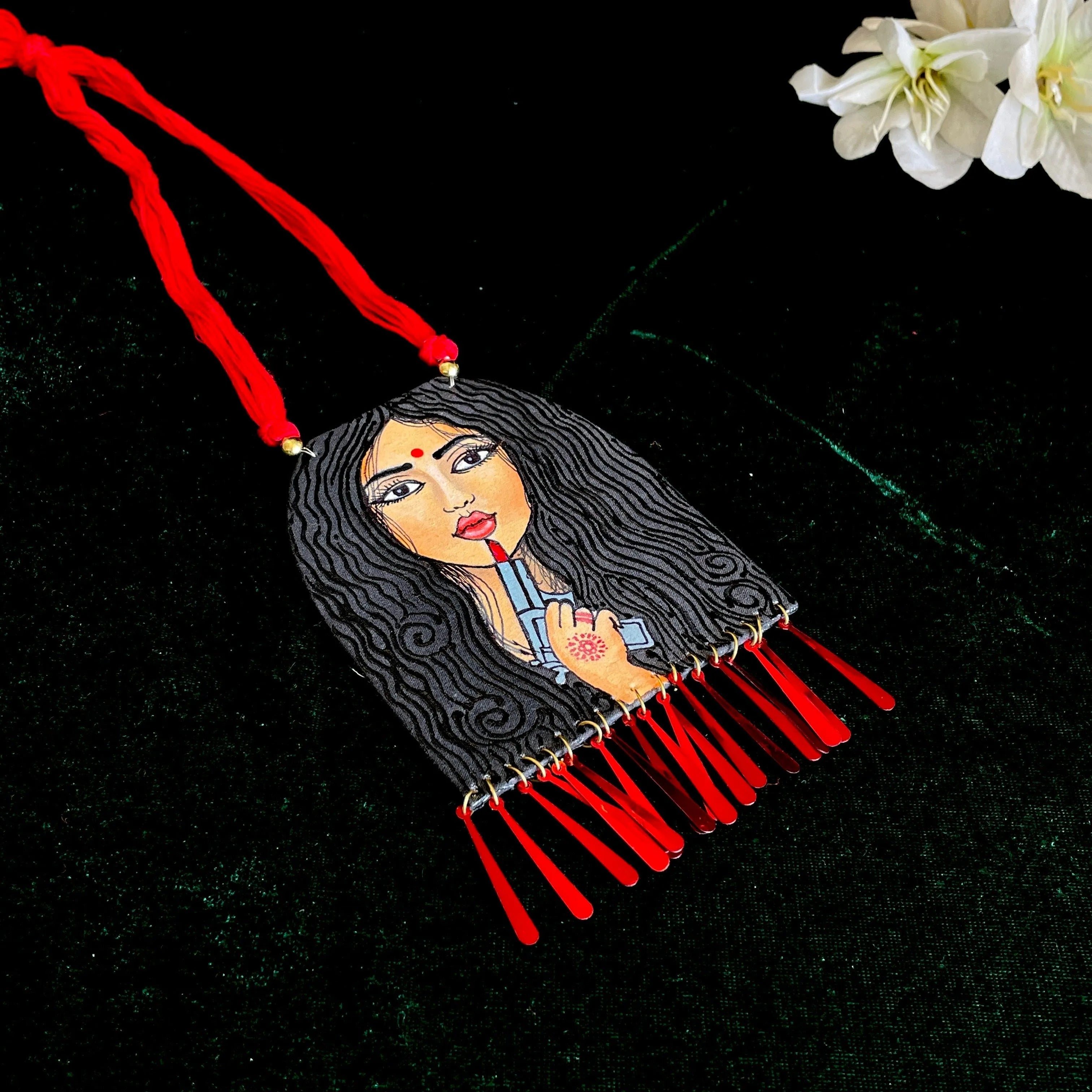 Revolver Rani Urban Naari Bohemian Multi Color Hand Painted (Necklace) HP-NP-108 - KHOJ.CITY