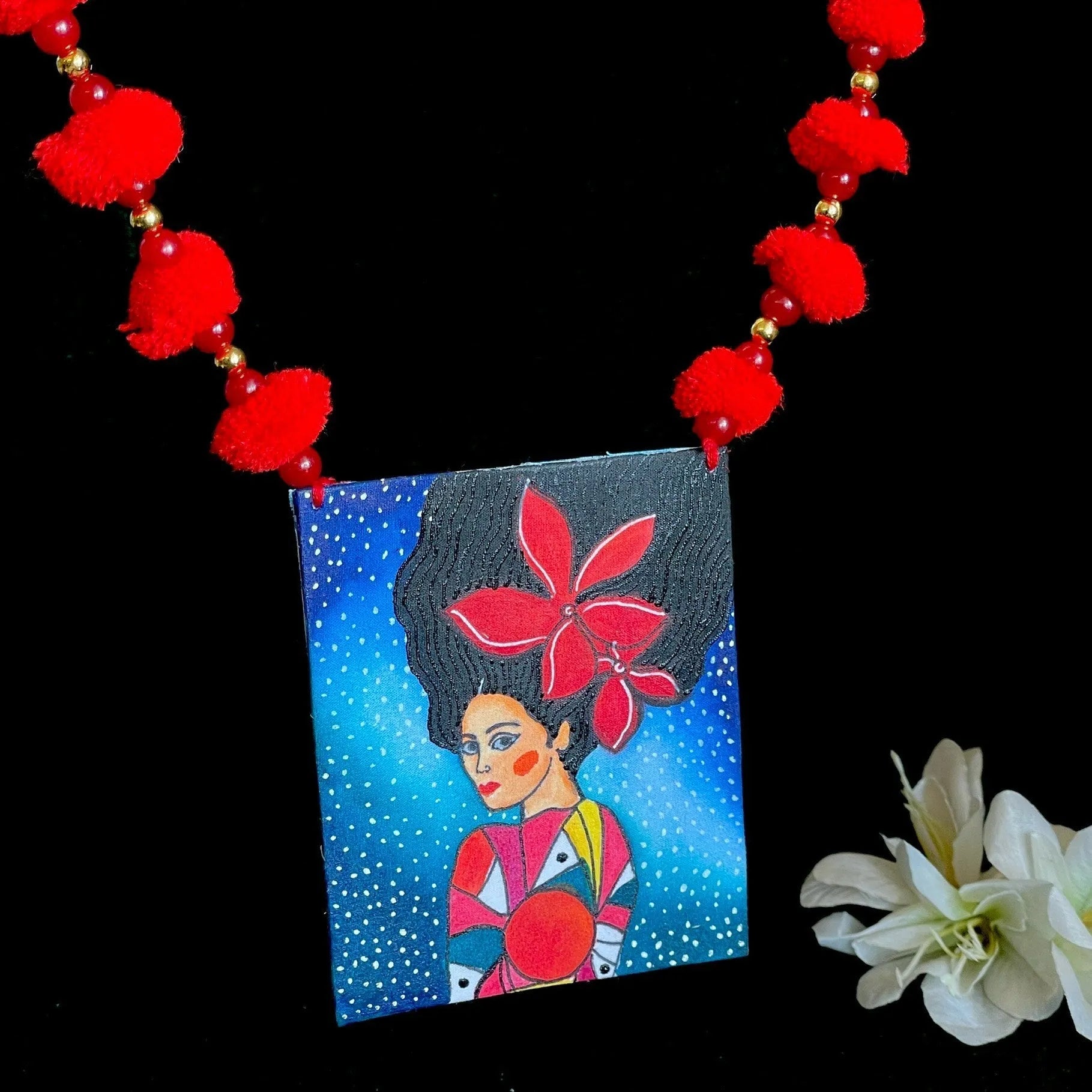 Galaxy Urban Naari Bohemian Multi Color Hand Painted (Necklace) HP-NP-109 - KHOJ.CITY