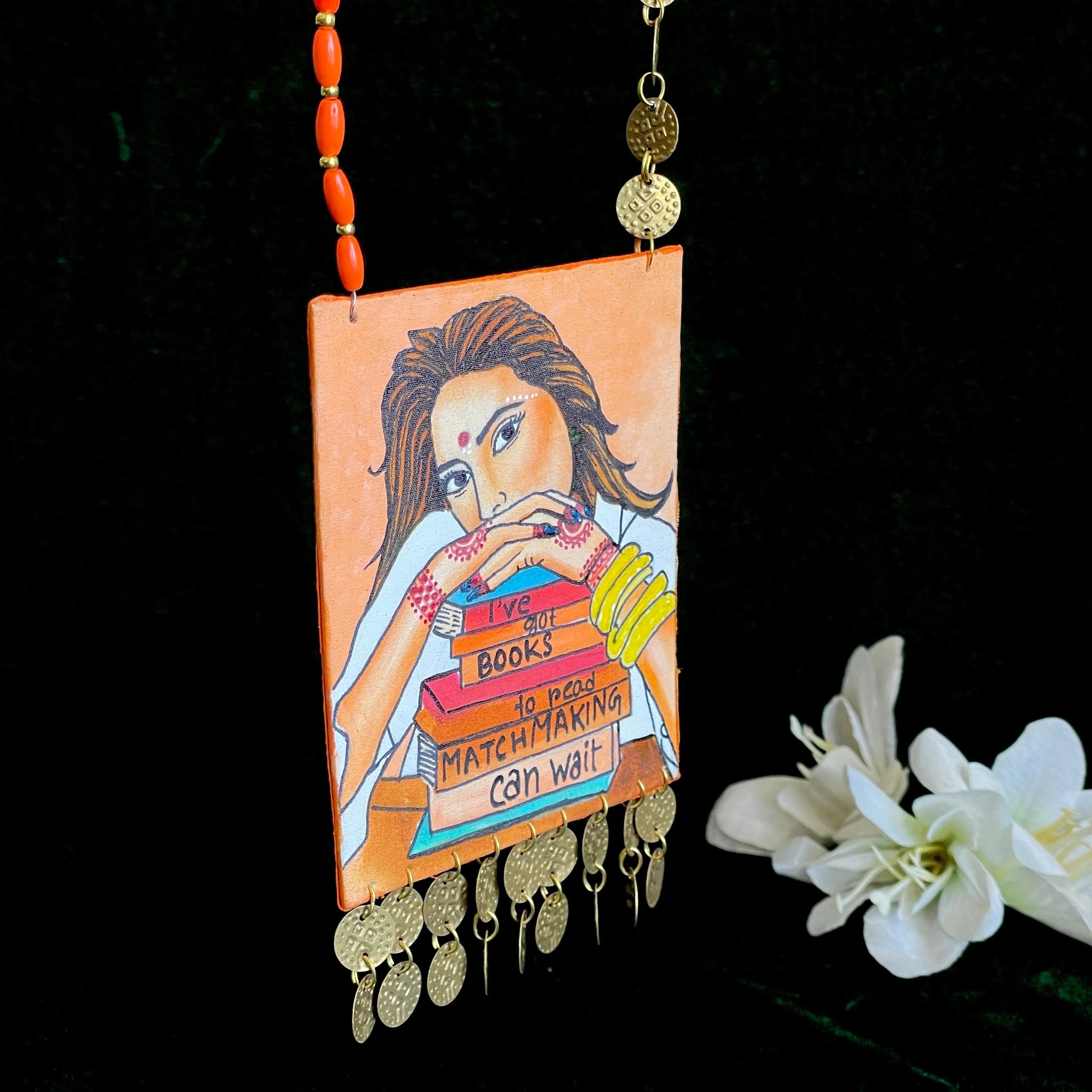 Geeky Urban Naari Bohemian Multi Color Hand Painted (Necklace) HP-NP-105 - KHOJ.CITY