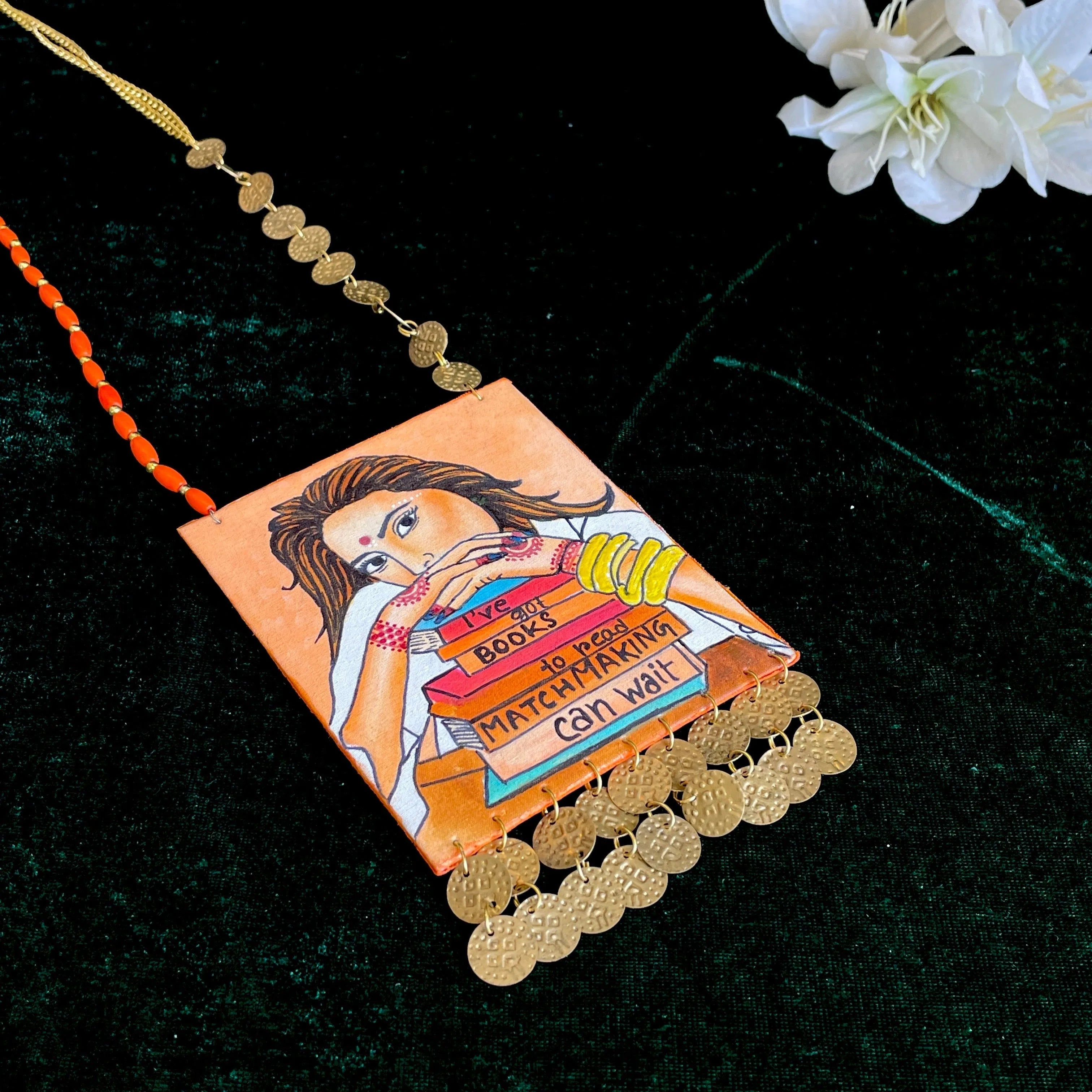 Geeky Urban Naari Bohemian Multi Color Hand Painted (Necklace) HP-NP-105 - KHOJ.CITY