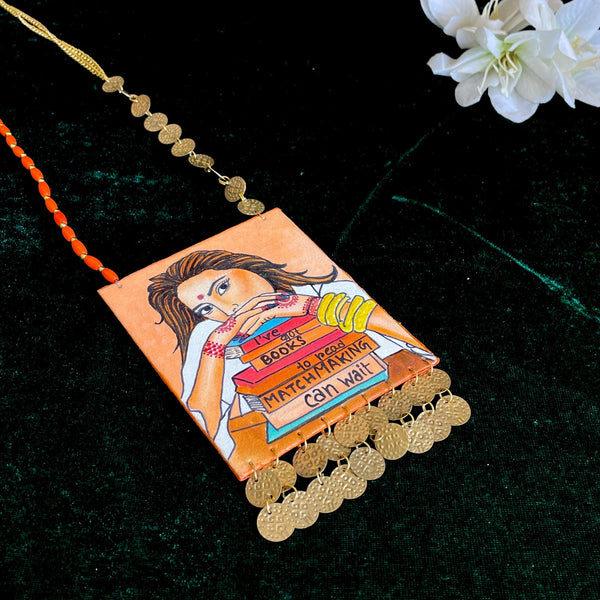 khoj city Womaniya Handpainted Necklace code - 006