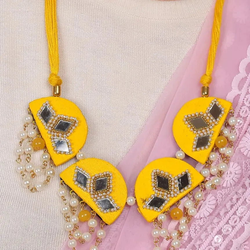 Yellow Dome Classic Multi Color Handmade (Choker Set) HM-NP-218 - KHOJ.CITY