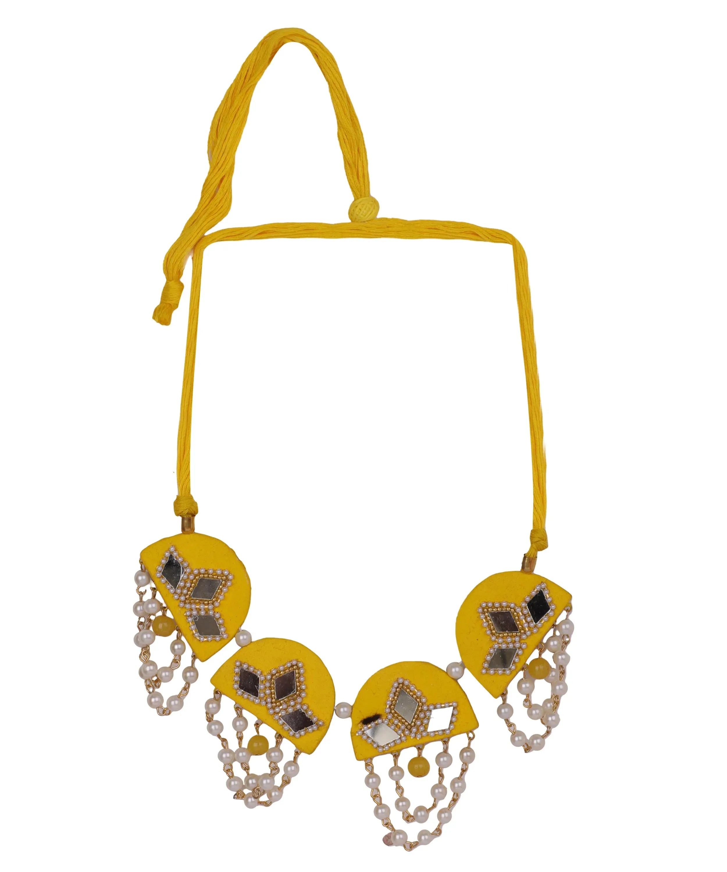 Yellow Dome Classic Multi Color Handmade (Choker Set) HM-NP-218 - KHOJ.CITY