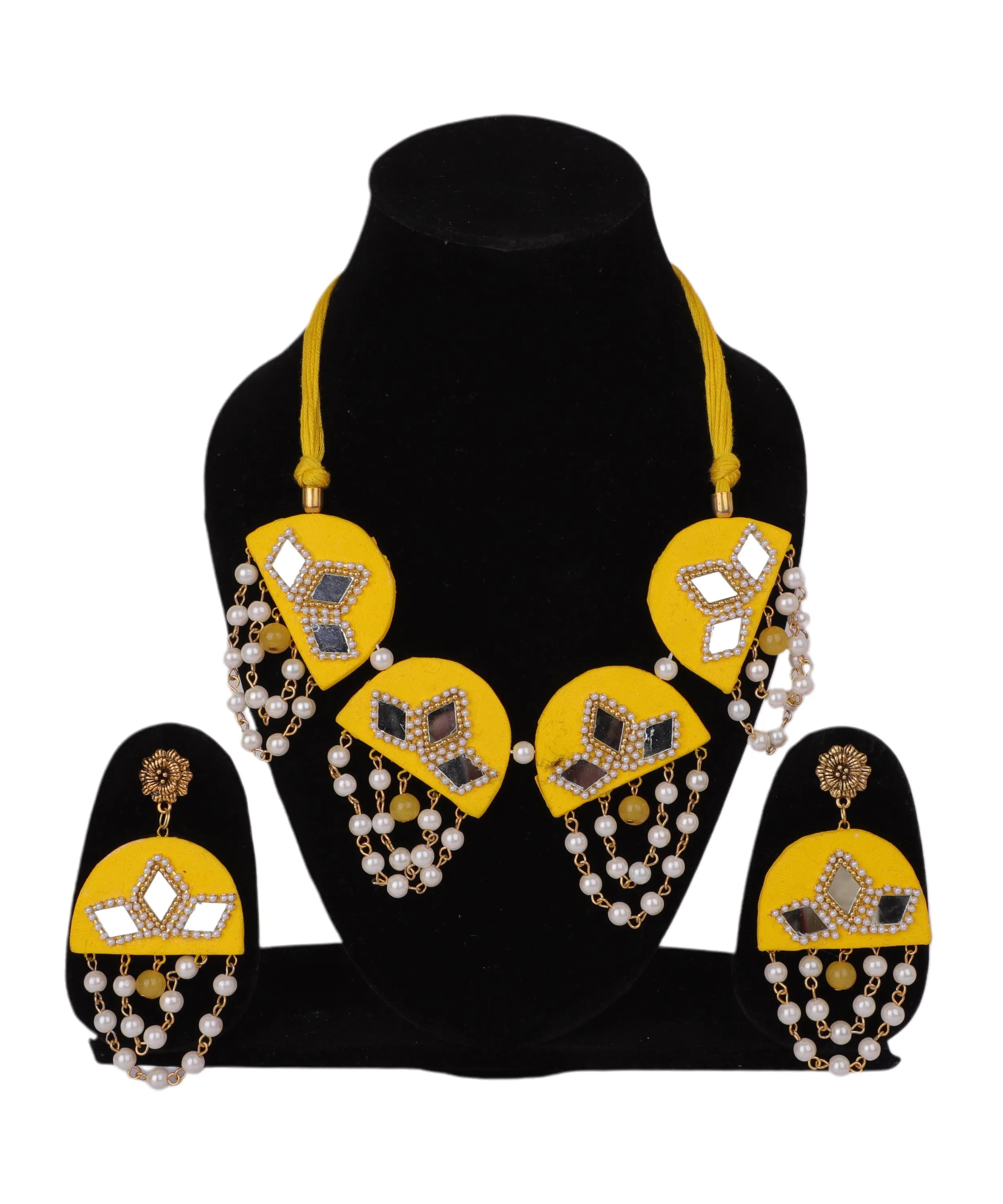 Yellow Dome Classic Multi Color Handmade (Choker Set) HM-NP-218 - KHOJ.CITY