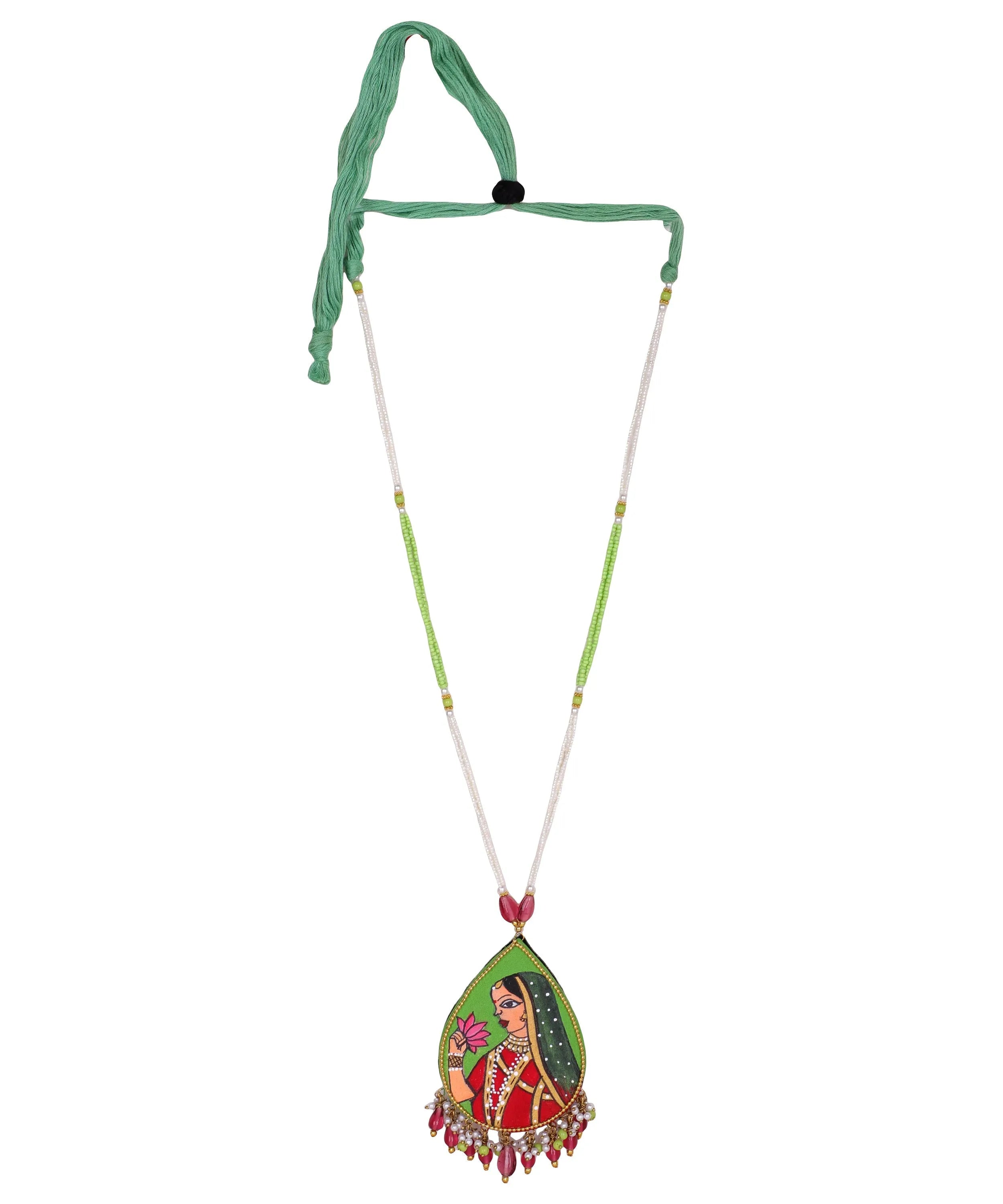 Zamani Classic Hand Painted (Necklace) HP-NP-116 - KHOJ.CITY