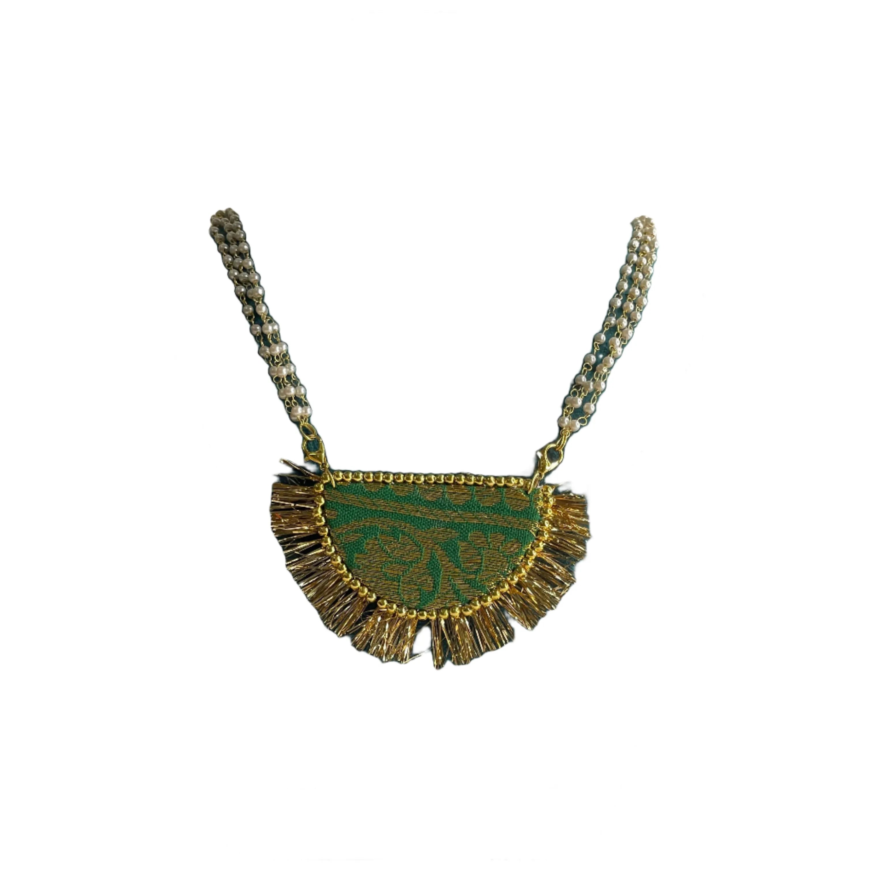 Zari Multi Color Handmade (Necklace) HM-NP-018 - KHOJ.CITY