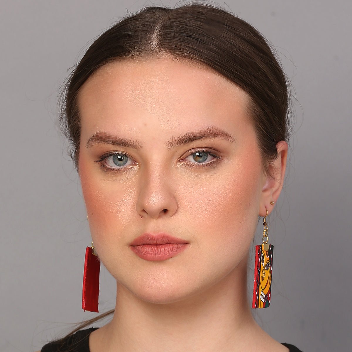 Laajo Traditional Multi Color Hand Painted Drop (Earrings) HP - ER - KHOJ.CITY