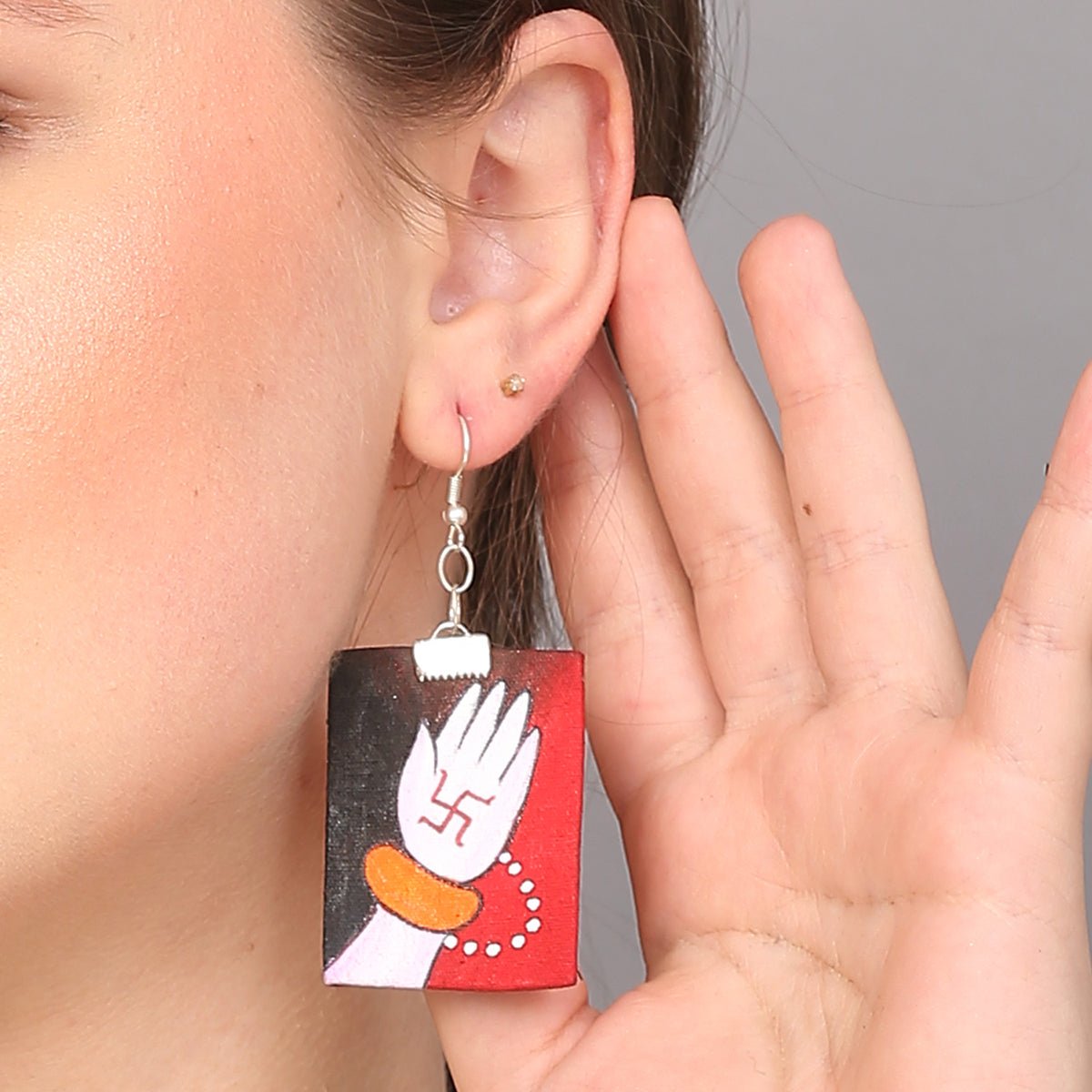 Lambodar Traditional Multi Color Hand Painted Drop (Earrings) HP - ER - KHOJ.CITY