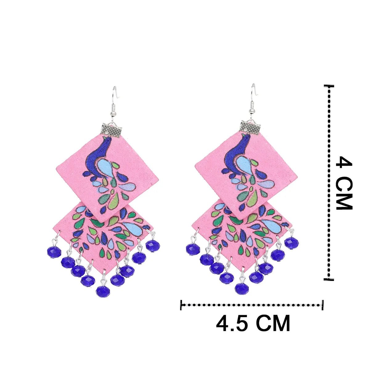 Lilac Traditional Multi Color Hand Painted Drop (Earrings) HP - ER - 094 - KHOJ.CITY