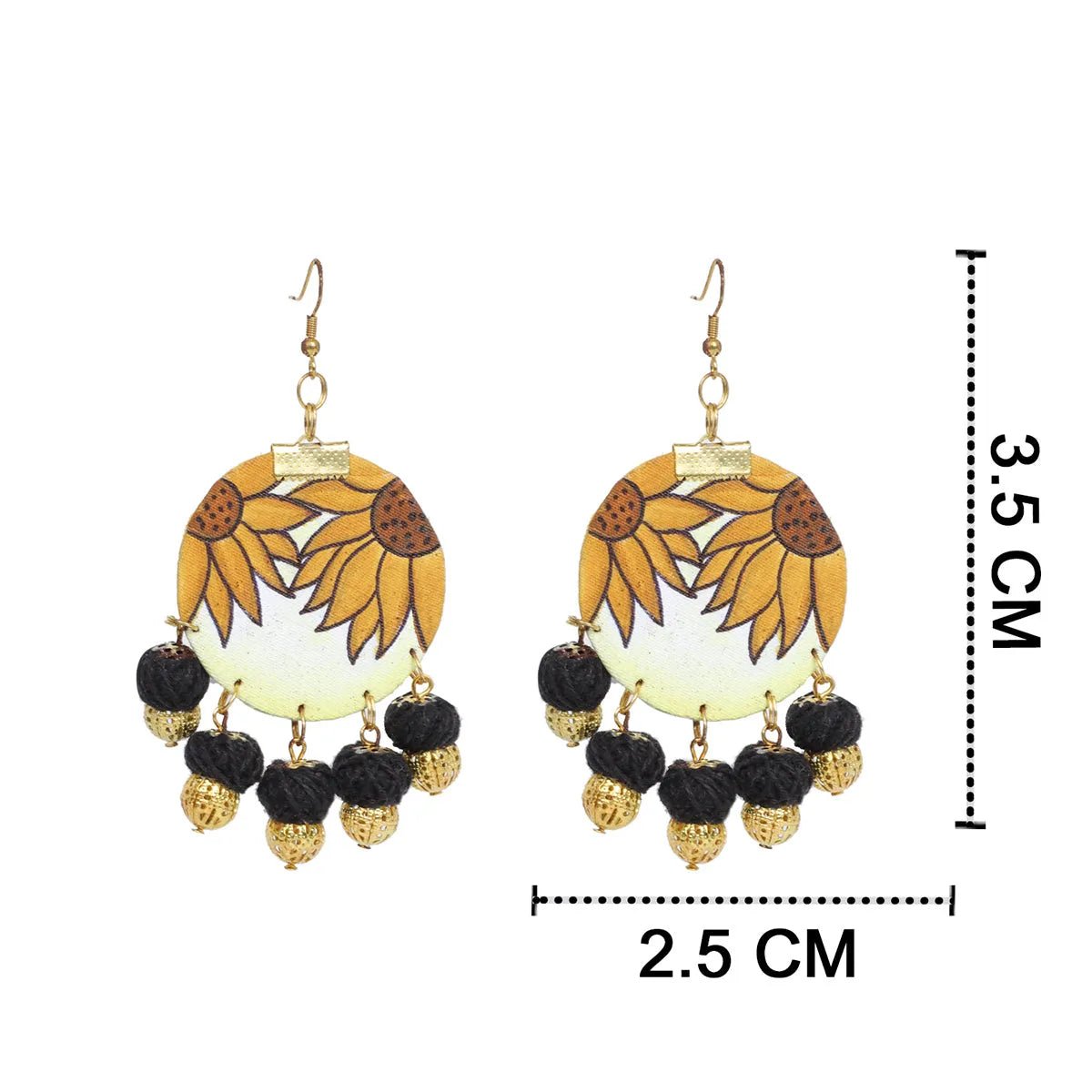 Lilium Traditional Multi Color Hand Painted Drop (Earrings) HP - ER - 095 - KHOJ.CITY