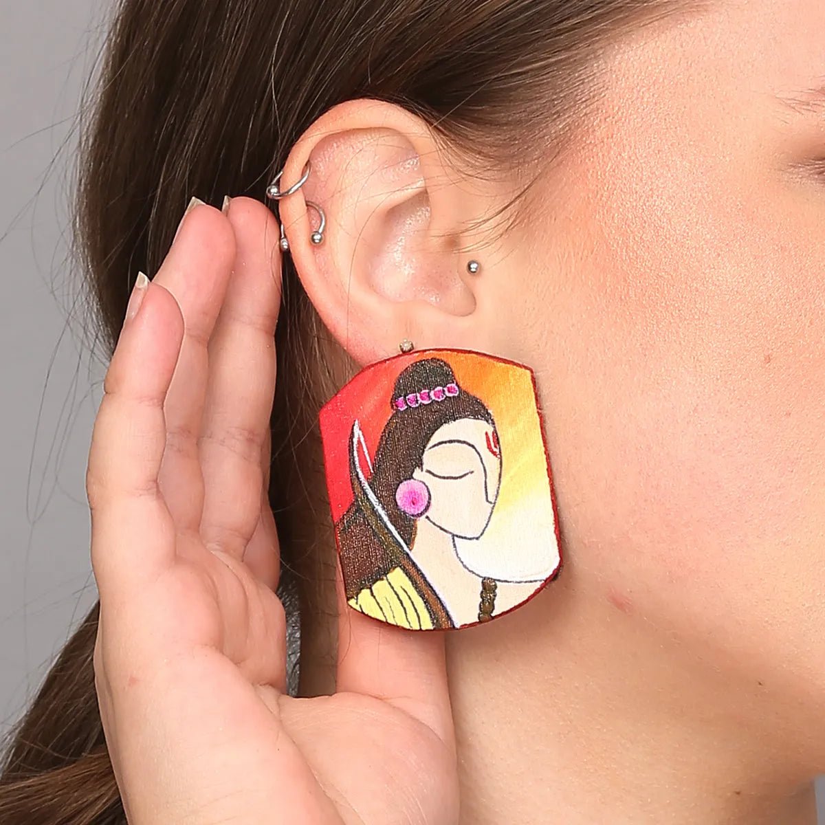 Maithili Ram Traditional Multi Color Handmade (Earrings) HP - ER - KHOJ.CITY